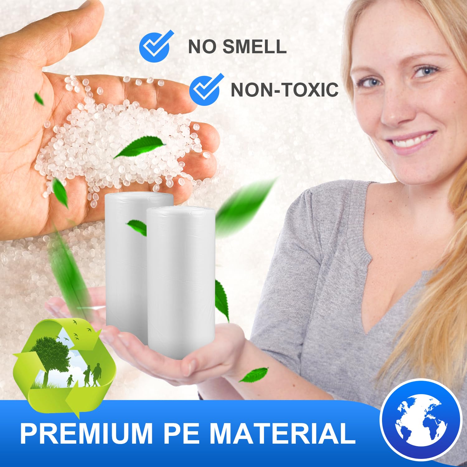 Charmount 4 Gallon Small Trash Bags - 80 Count Clear Unscented Garbage Bags for Bathroom, Kitchen, Bedroom | Perfect for Small Waste Bins, Diaper Pails, Office Desks & RVs