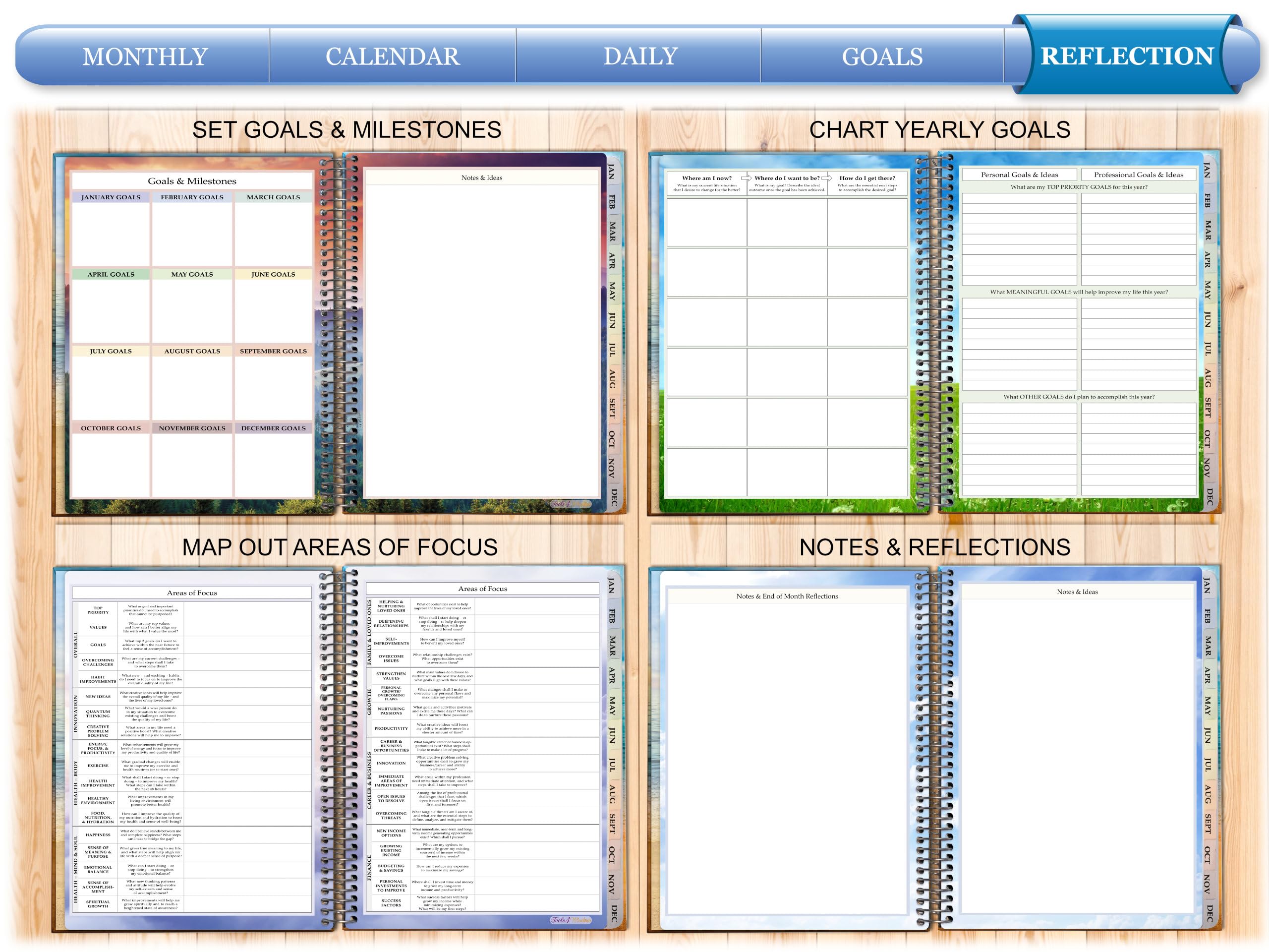 Tools4Wisdom 2025-2026 Academic Planner | April 2025-2026 Monthly Weekly Daily Organizer | 8.5x11 Inch Hardcover Notebook | Peacock Design with Inspirational Quote | Perfect for Students, Professionals & Goal Tracking