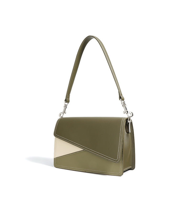 Geometric Color Block Shoulder Bag for Women - Trendy Crossbody Purse with Adjustable Strap, Fashionable Handbag for Work, Travel & Daily Use