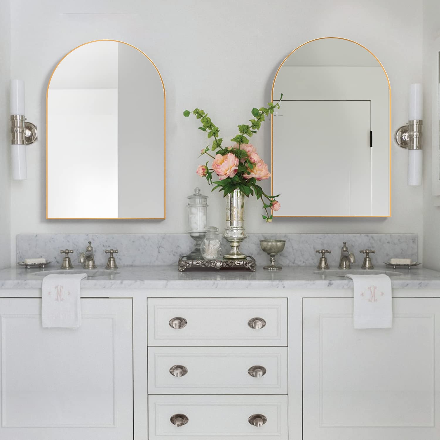 Gold Arched Wall Mirror Set - 20