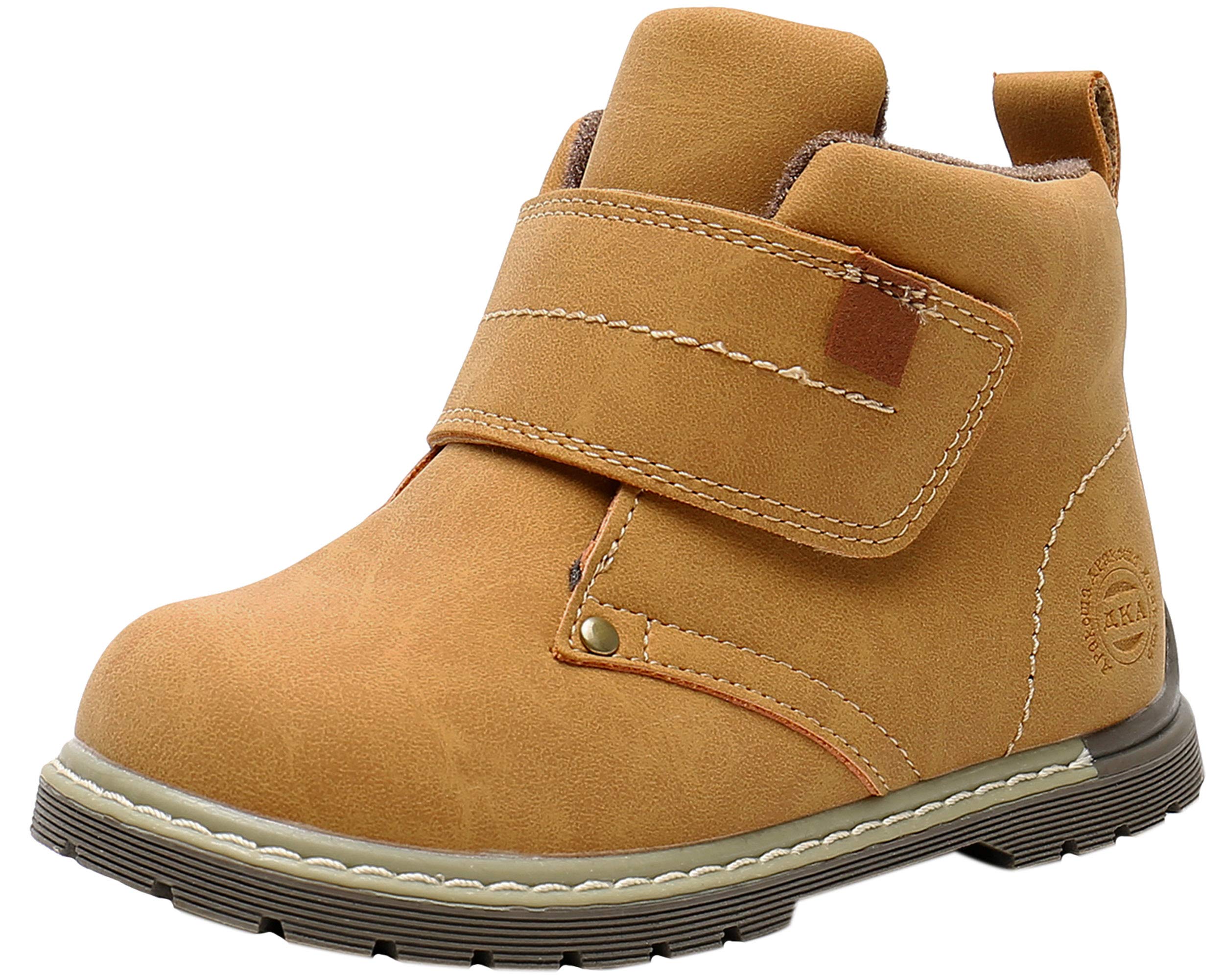 Apakowa Waterproof Toddler Boys Ankle Work Boots - Durable & Comfortable for Outdoor Play, Hiking, and Everyday Wear (Toddler/Little Kid)