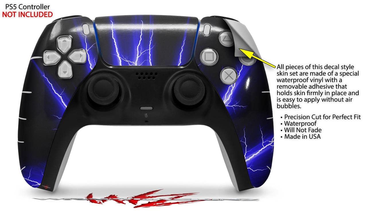 PS5 DualSense Skin Wrap - Lightning Blue for Gaming & Protection