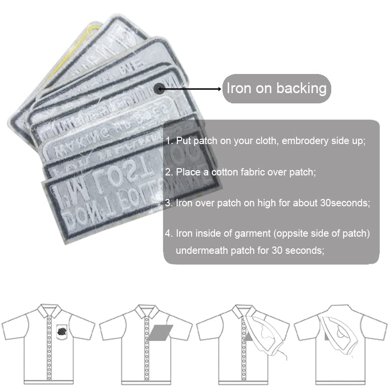 U-Sky 20pcs Funny Iron On or Sew On Patches for Motorcycle Vests, Backpacks, Jeans & Jackets - Cool Letter Applique Mix Pack (Design-1) | DIY Clothing Repair & Customization for Bikers, Students & Fashion Enthusiasts