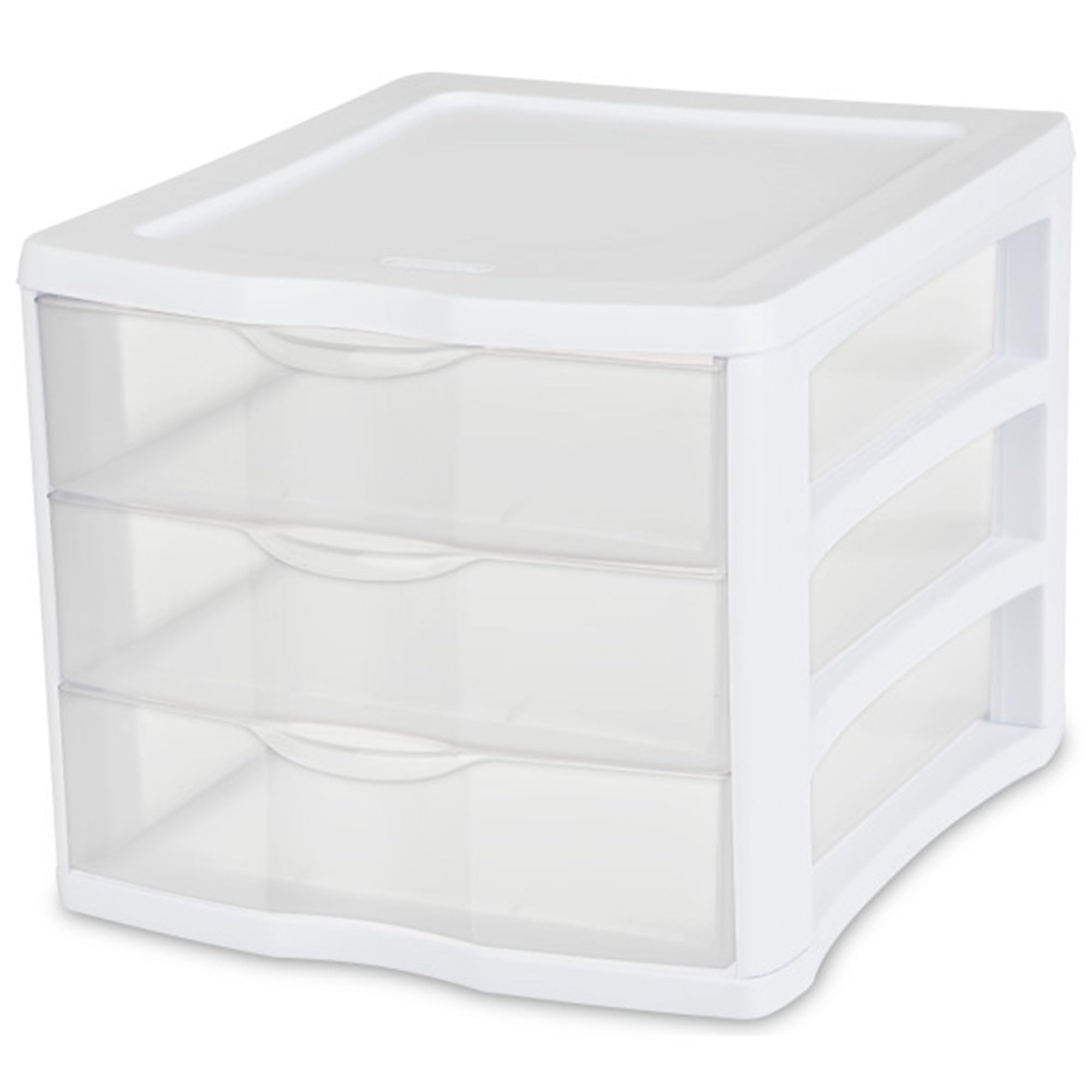 Sterilite ClearView Compact Stacking 3 Drawer Storage Organizer System - 12 Pack | Perfect for Crafting Supplies, Home Office, Dorm Room & Closet Organization | Space-Saving Storage Solution for Small Spaces, DIY Projects & School Supplies