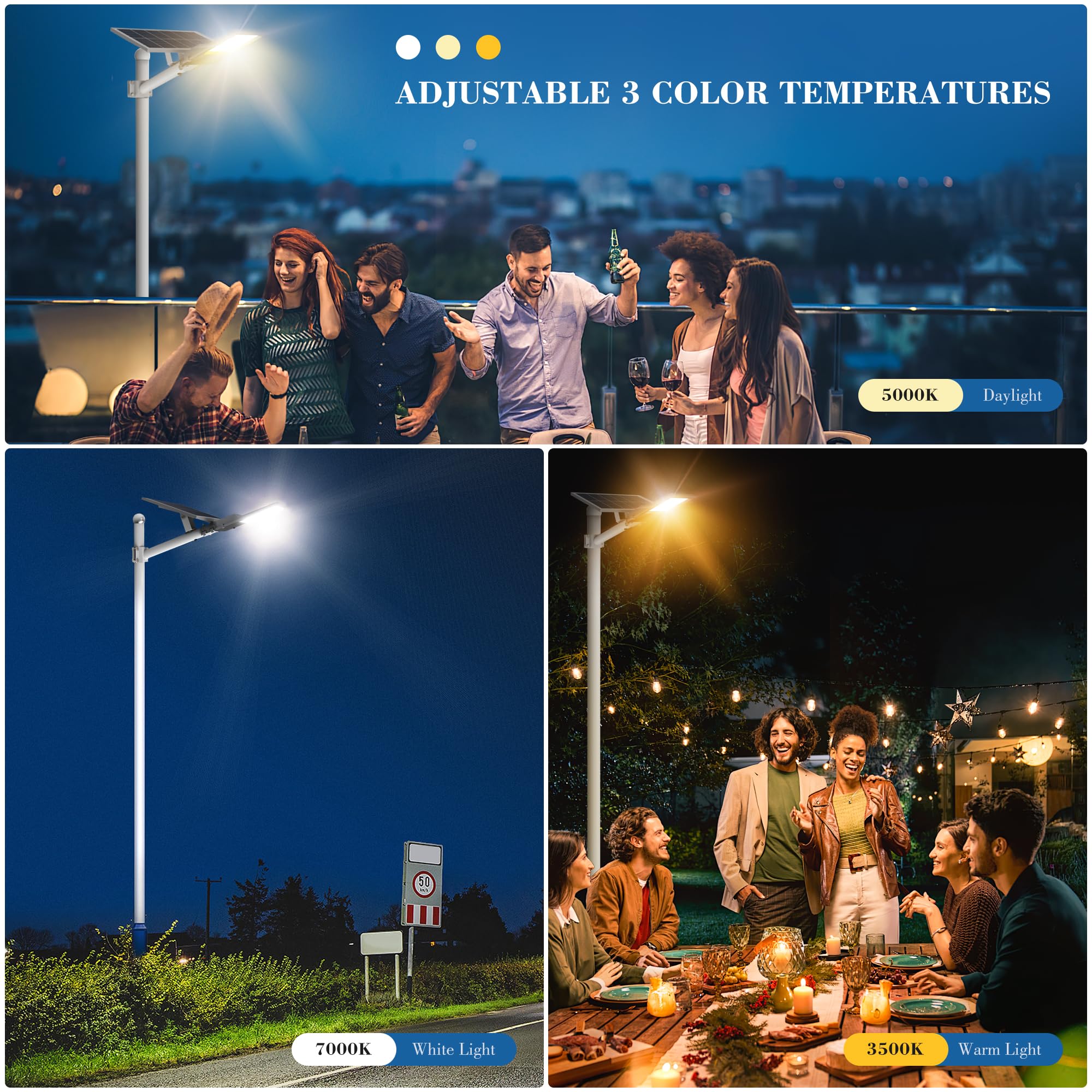 6000W Solar Street Lights Outdoor Waterproof - 2 Pack Commercial LED Solar Parking Lot Lights with Dusk to Dawn Sensor & Remote Control for Driveway, Yard, Garden, Pathways (Perfect for Home Security & Energy Saving)