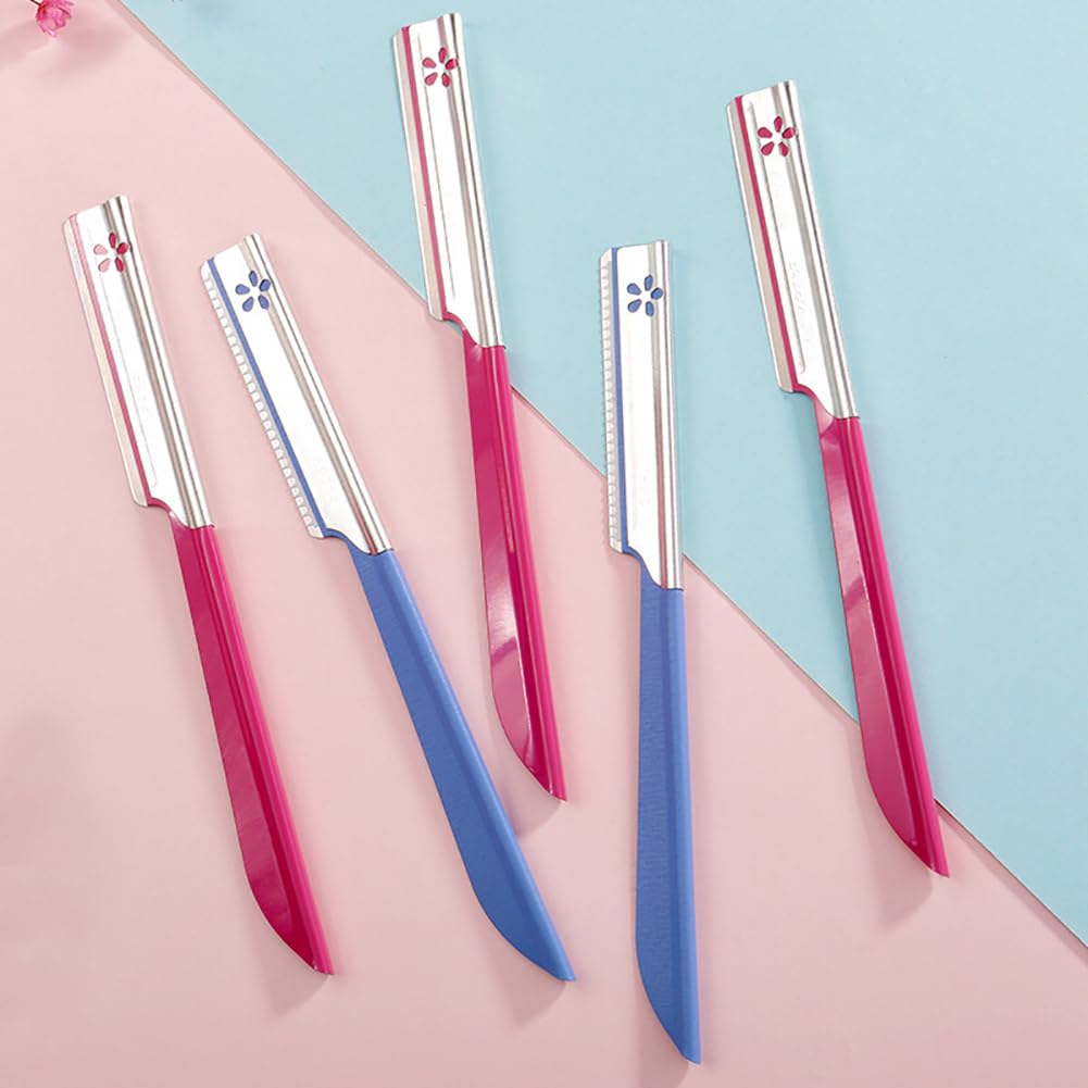 5 Pack Eyebrow Trimmers for Women - Precision Eyebrow Razors, Facial Hair Remover & Eyebrow Shaper Tools for Smooth Skin - Perfect for Eyebrow Shaping, Upper Lip & Peach Fuzz Removal at Home or Travel