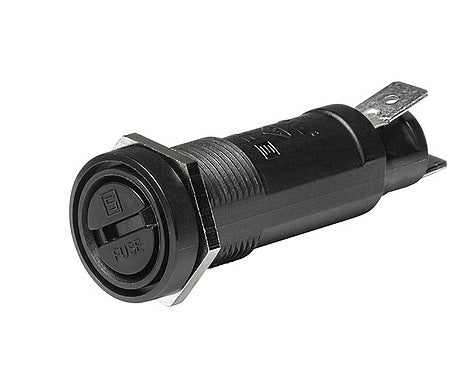 FEC Shocksafe Fuse Holder 6.3x32mm - 10A 250V Slotted Cap Fuseholder with Plastic Nut - IP40 Grey (2024 New Version) - Ideal for Electrical Panels, Automotive & Industrial Equipment Protection