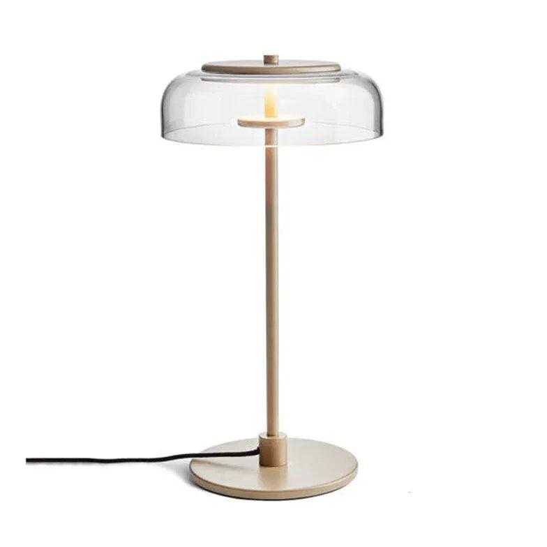 Minimalist Transparent Glass Plug-In Table Lamp - Modern Home & Office Lighting for Bedroom, Living Room, and Study Desk