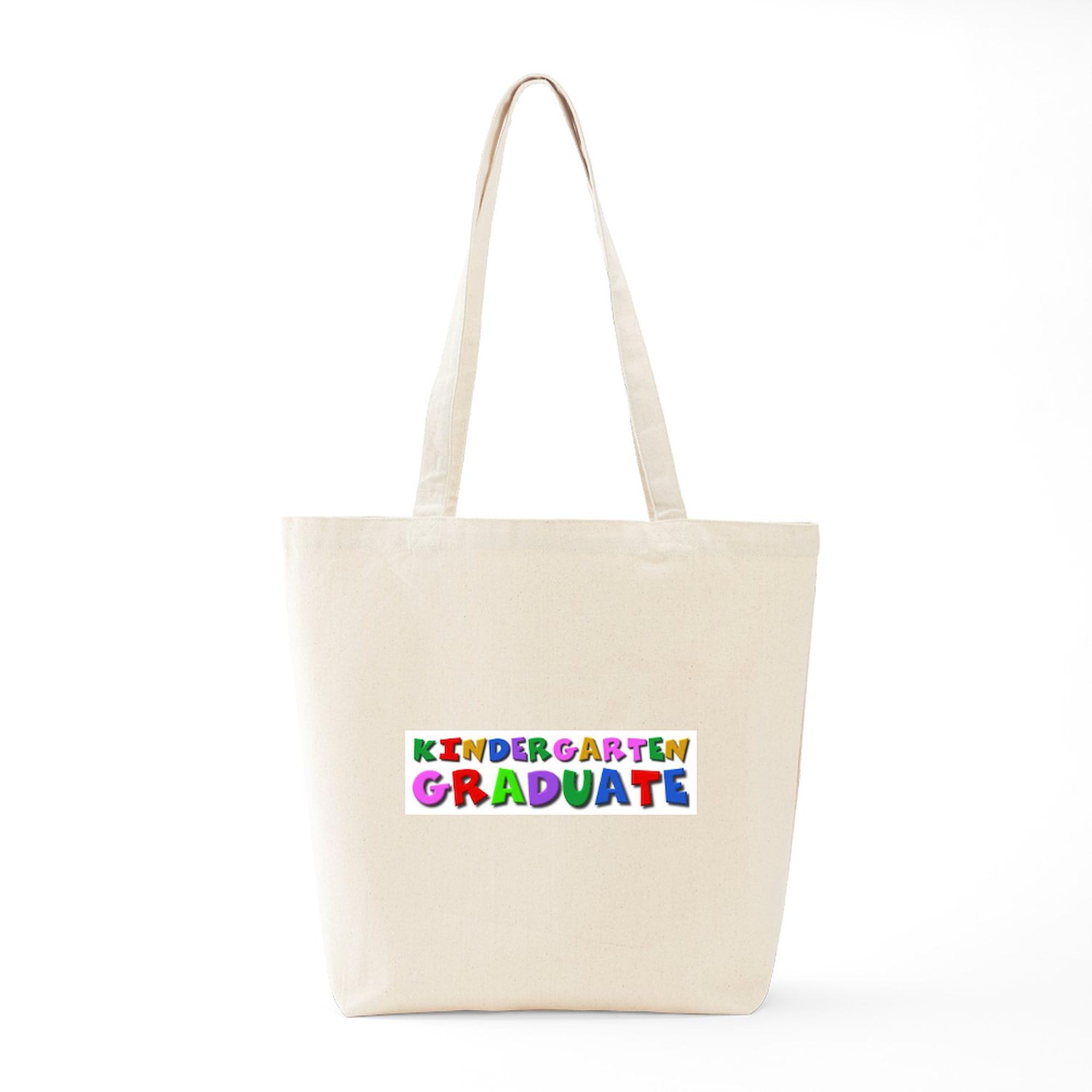 Kindergarten Graduation Tote Bag - Natural Canvas Reusable Shopping Bag for School, Groceries & Everyday Use | Eco-Friendly Teacher Gift & Student Keepsake