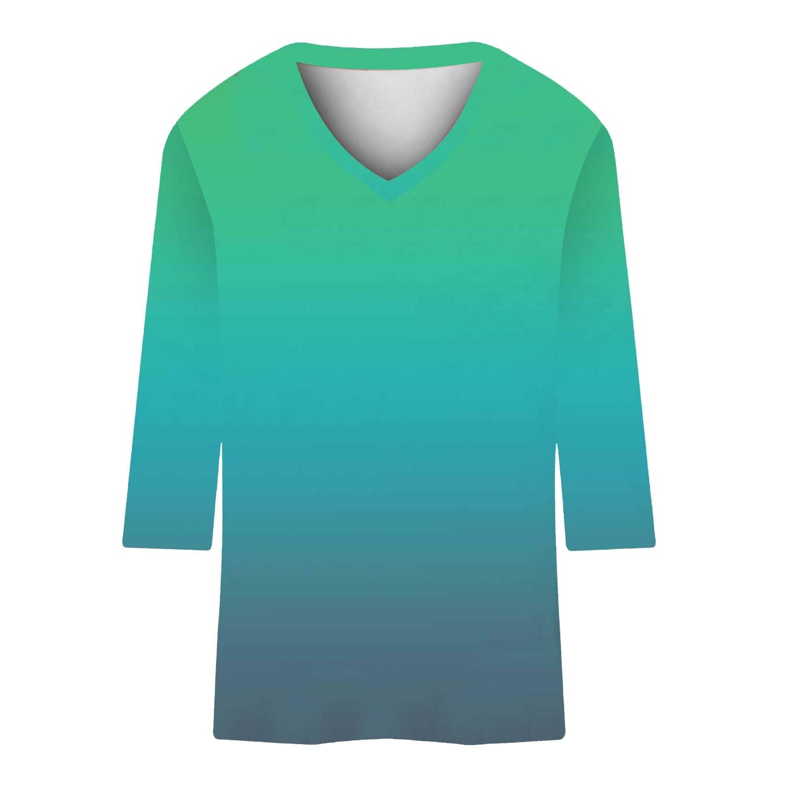 Women's Cotton V-Neck 3/4 Sleeve Tops - Elegant Business Casual Tunic Blouse for Spring & Summer | Office Wear, Date Night & Professional Outfits