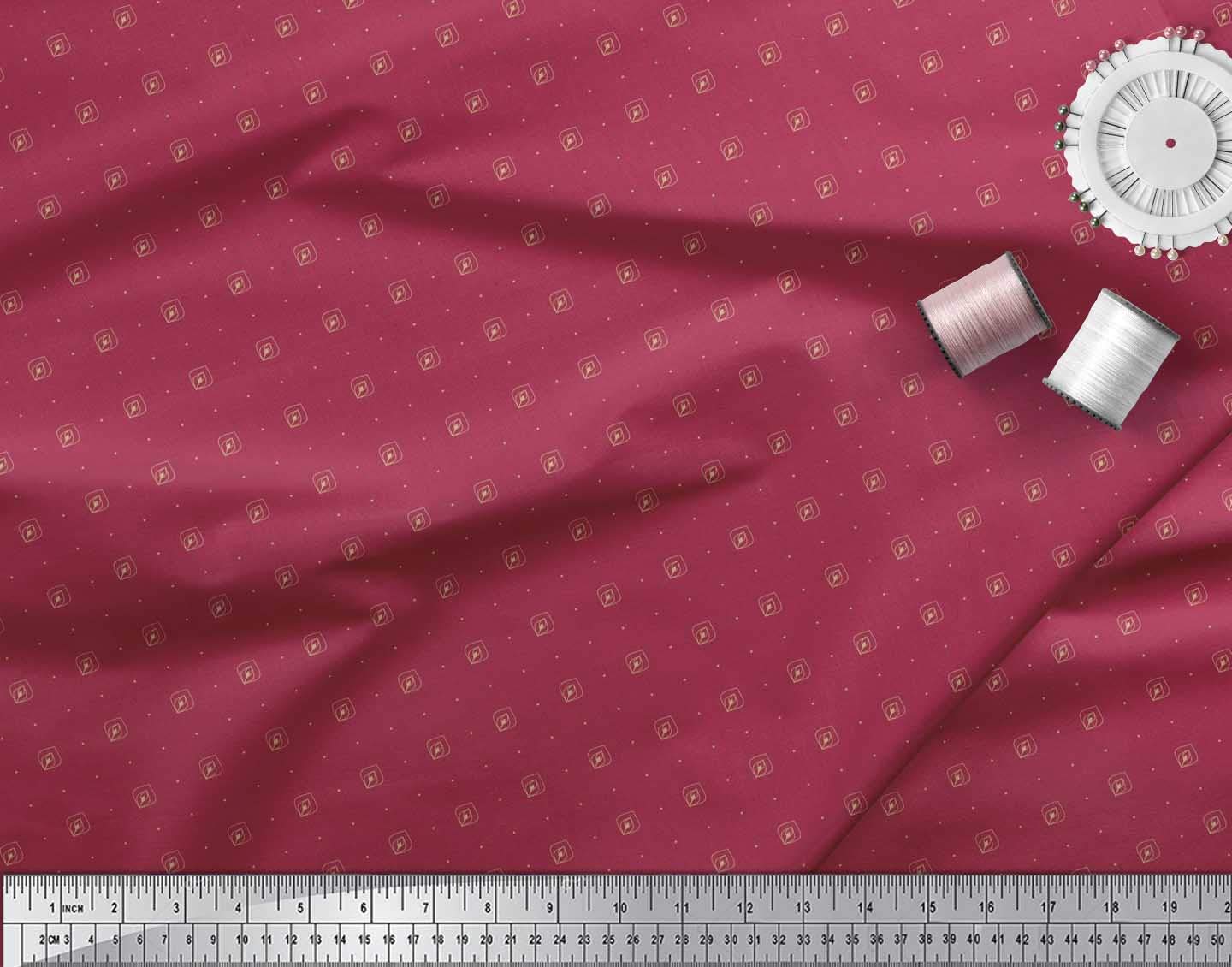 Soimoi Moss Georgette Brown Fabric by The Yard - 42 Inch Wide Printed Fabric with Geometric & Ogee Patterns - Perfect for Dresses, Scarves, Curtains and DIY Craft Projects