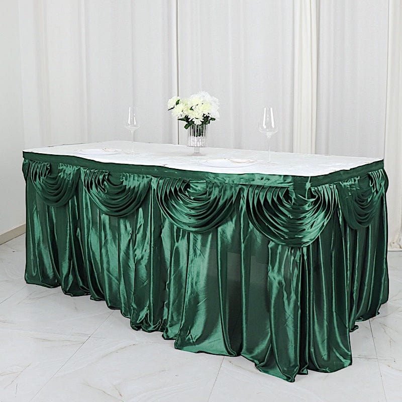 Elegant Satin Table Skirt - Classic Drape Tablecloth for Wedding, Banquet & Party Decor - Perfect for Formal Events & Home Decorations