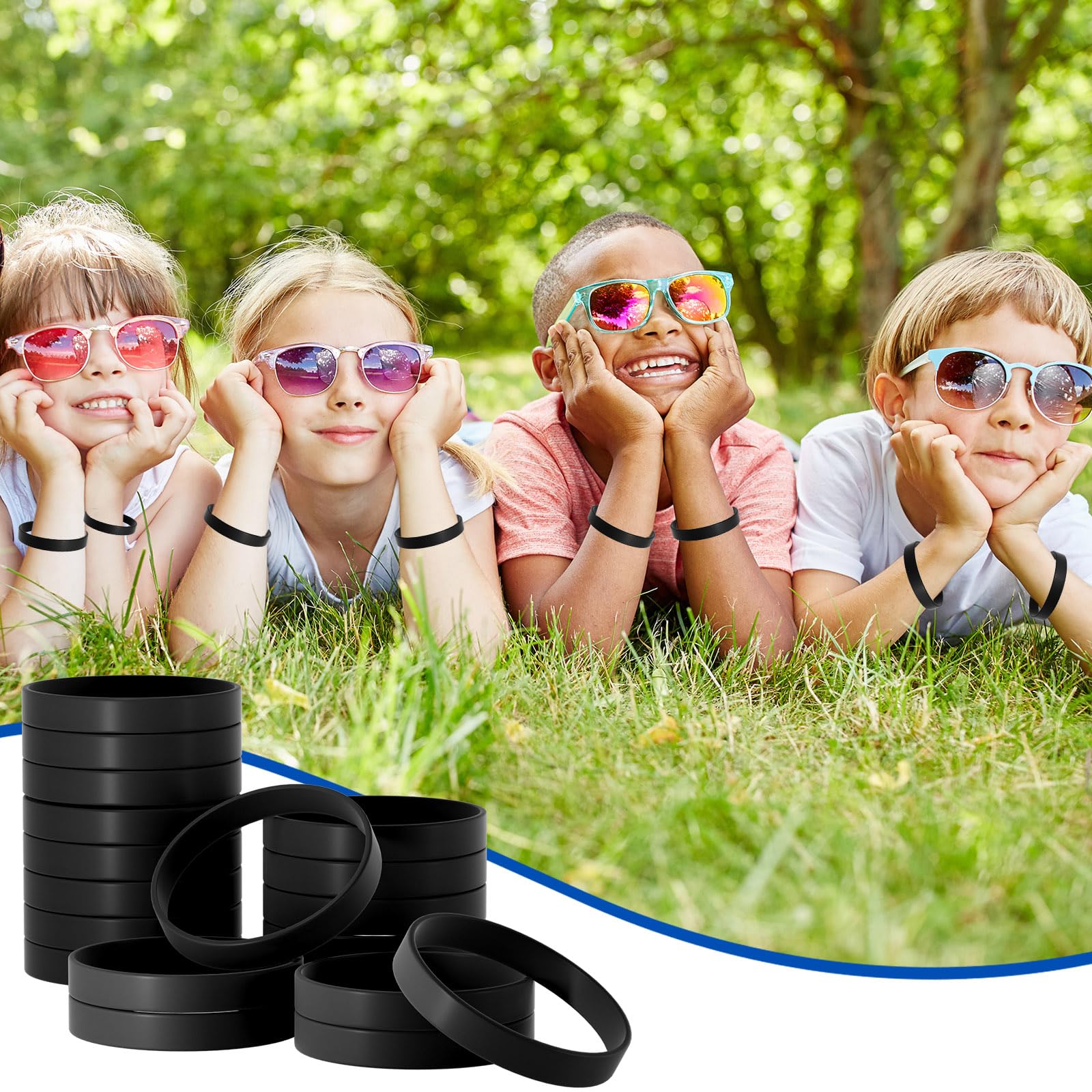 60 Pack Black Rubber Bracelets - Unisex Sports Wristbands for Teams, Parties, Games & Fashion Accessories | Perfect for Fundraisers, Group Events, and Casual Wear