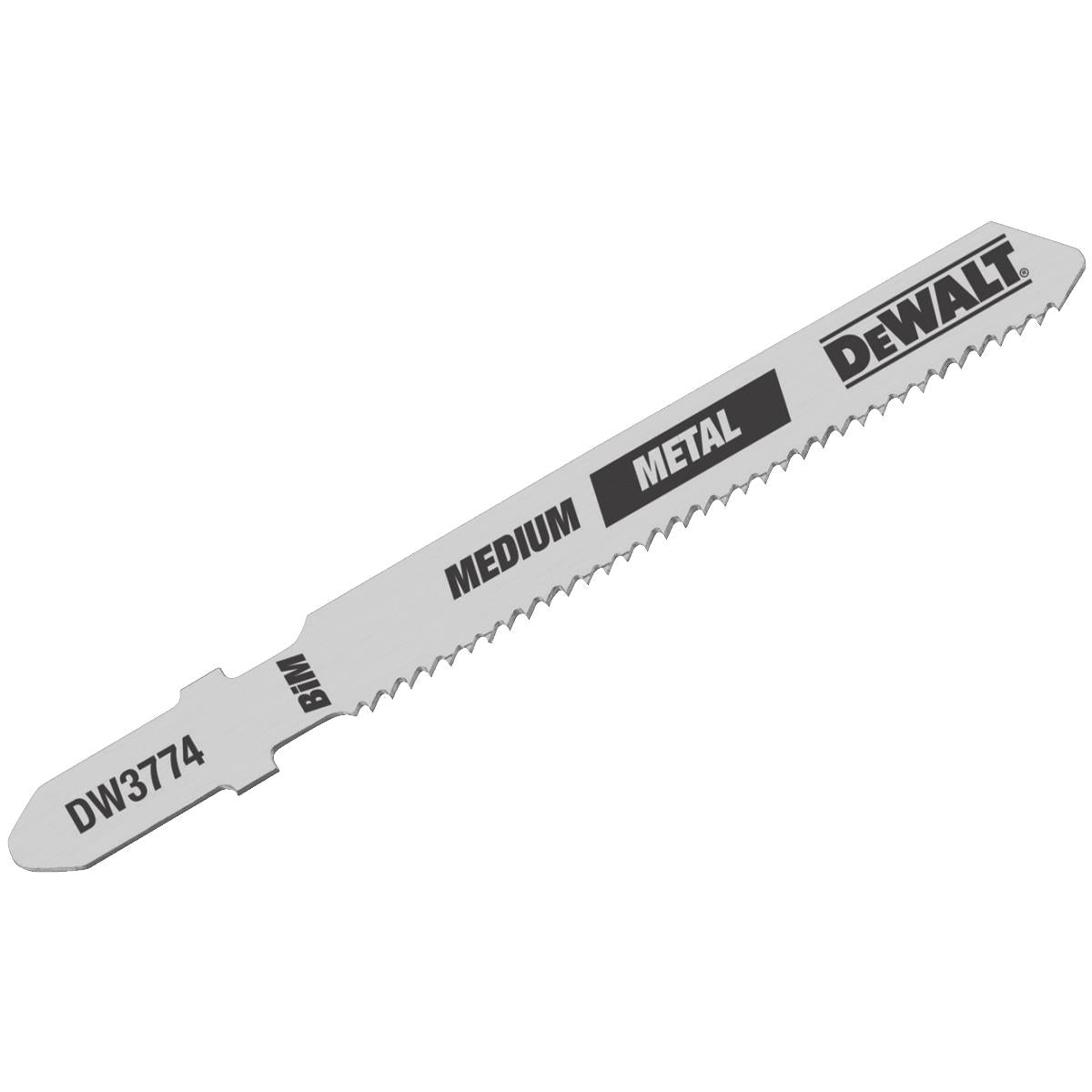 DEWALT DW3774 5-Pack 3-Inch 18 TPI T-Shank Metal Cutting Cobalt Steel Jigsaw Blades - Perfect for Cutting Steel, Aluminum & Metal Sheets in Construction & DIY Projects