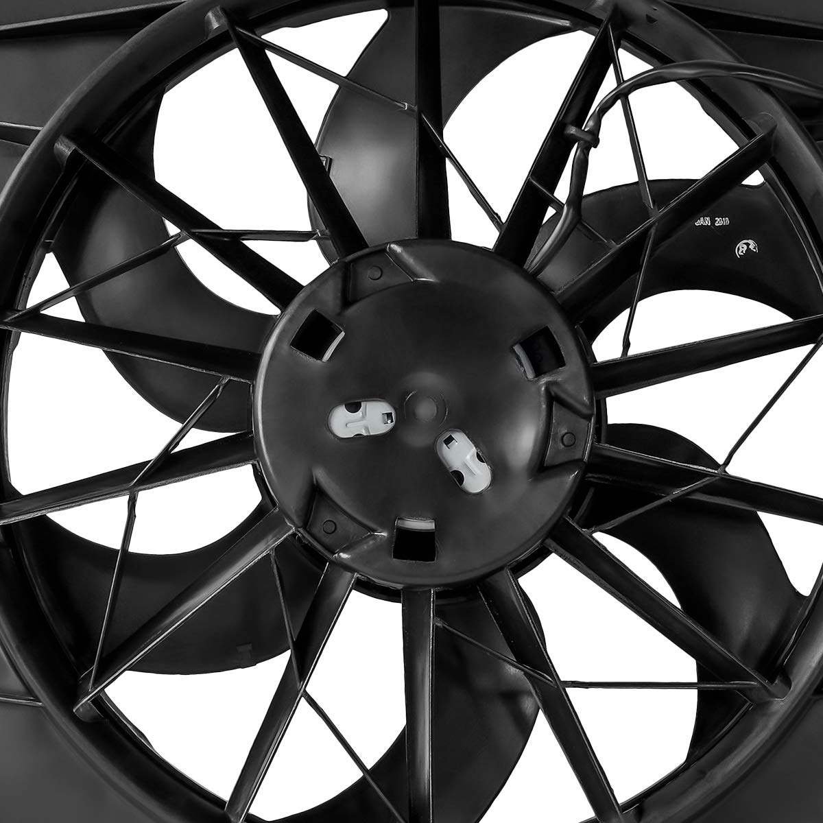 DNA MOTORING OEM-RF-0039 High Performance Radiator Cooling Fan Assembly - Direct Replacement for Jeep Liberty 2002-2007 3.7L Engines | Improved Cooling Efficiency | Factory Style Black Fan | Perfect for Off-Roading & Hot Weather Driving