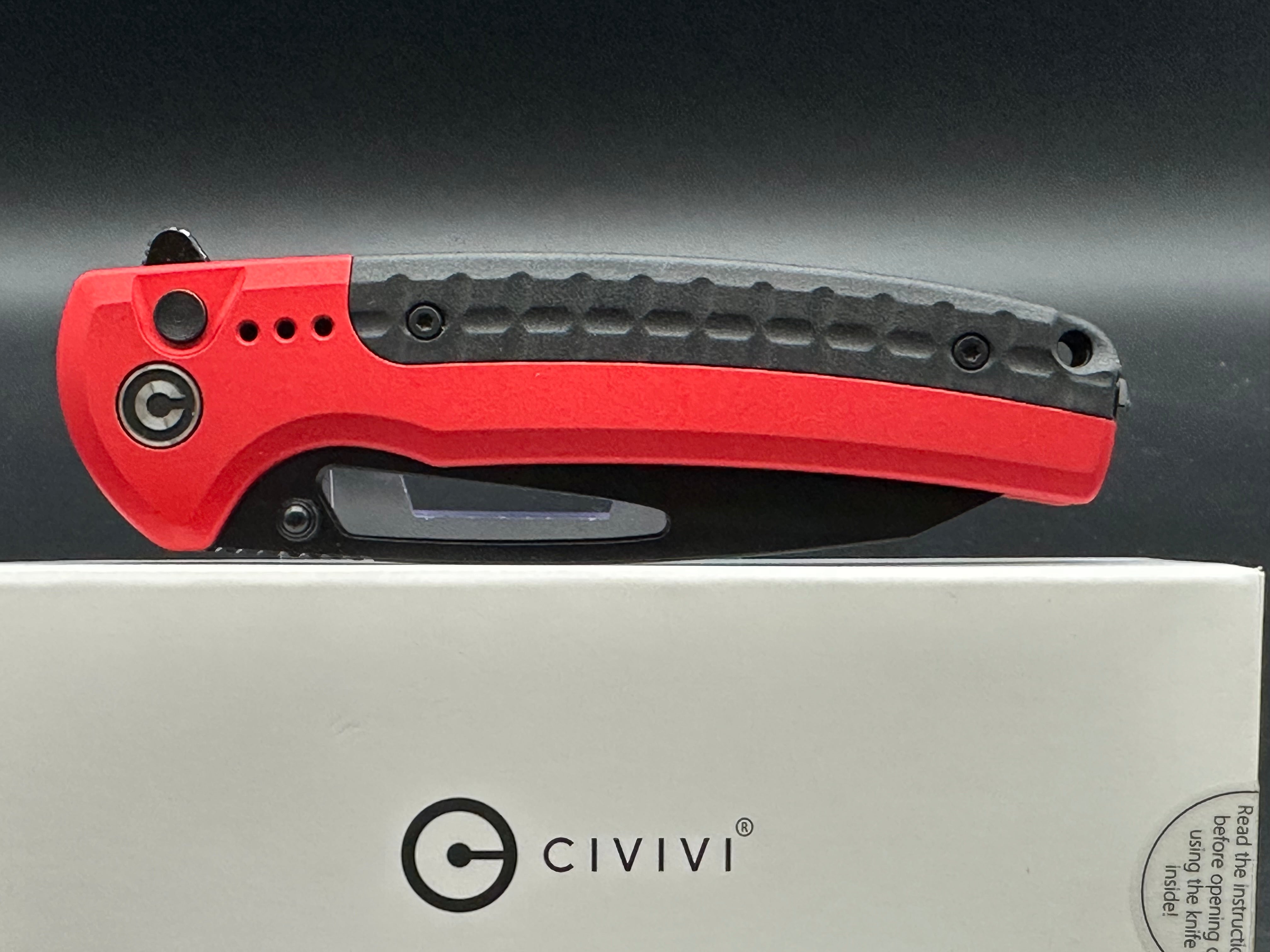 CIVIVI SENTINEL Tactical Folding Knife - Red Aluminum Handle, K110 Black Blade, Button Lock EDC Pocket Knife | Perfect for Outdoor Camping, Hiking, Survival & Everyday Carry