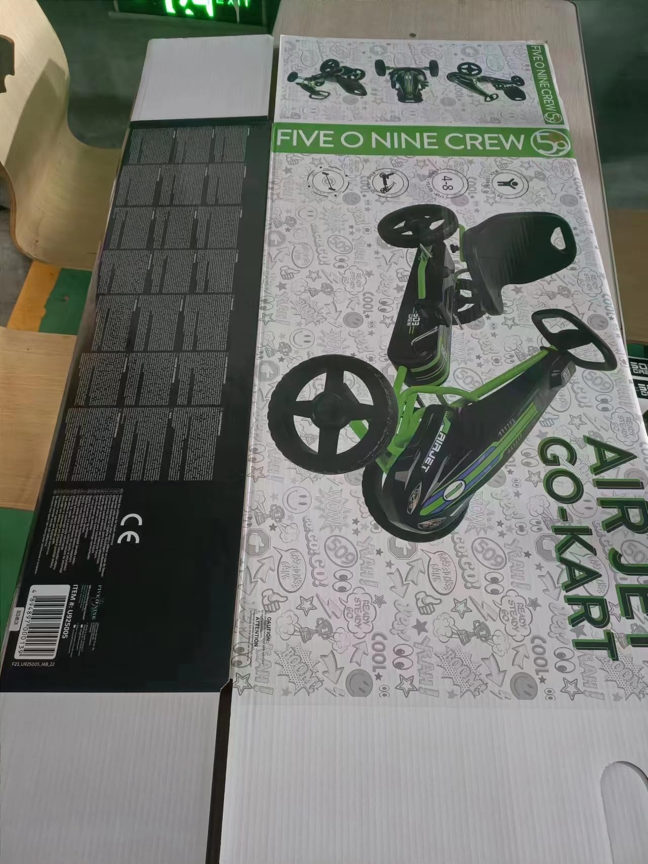 509 Crew Air Jet Pedal Go Kart for Kids Ages 4+ - Green Sporty Design with Adjustable Bucket Seat, 10