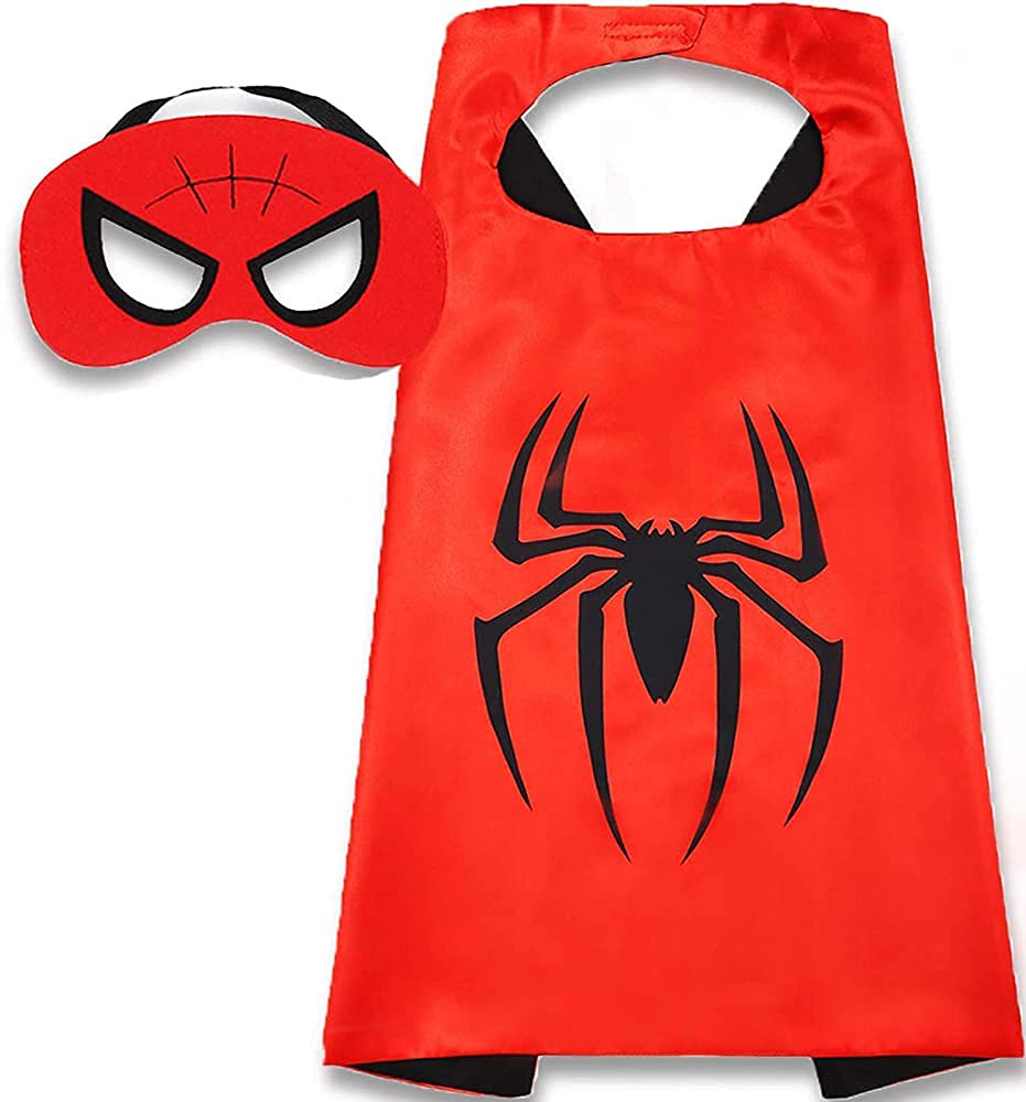 Superhero Capes and Masks Set for Kids - Spider-Boy Costume for Birthday Party, Halloween Dress Up & Playtime | Toddler Superhero Accessories | Gift Shop Favorites | Pretend Play Toys for Boys & Girls