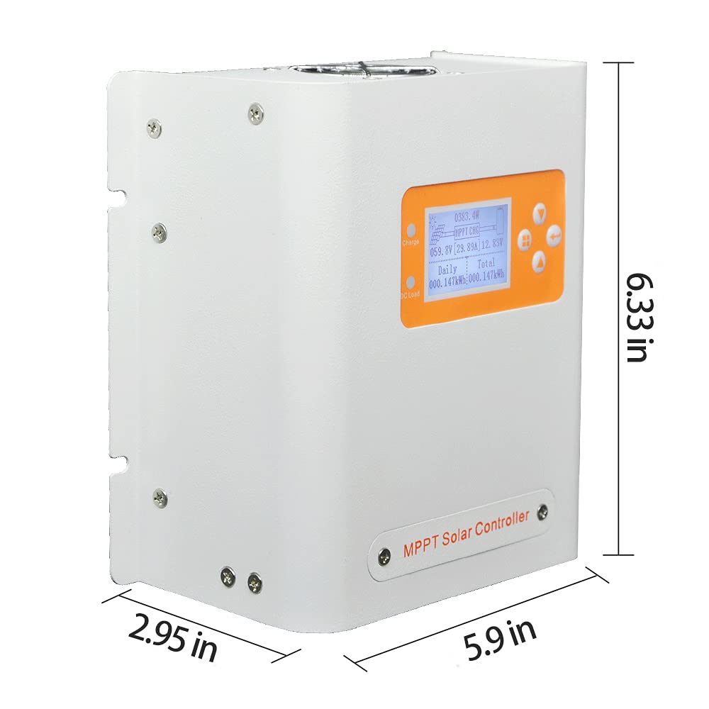 SUNNYSKY 30A MPPT Solar Charge Controller 12V/24V Auto - Intelligent LCD Display for Lithium & Lead-Acid Batteries - Perfect for RV, Marine, Off-Grid Solar Systems