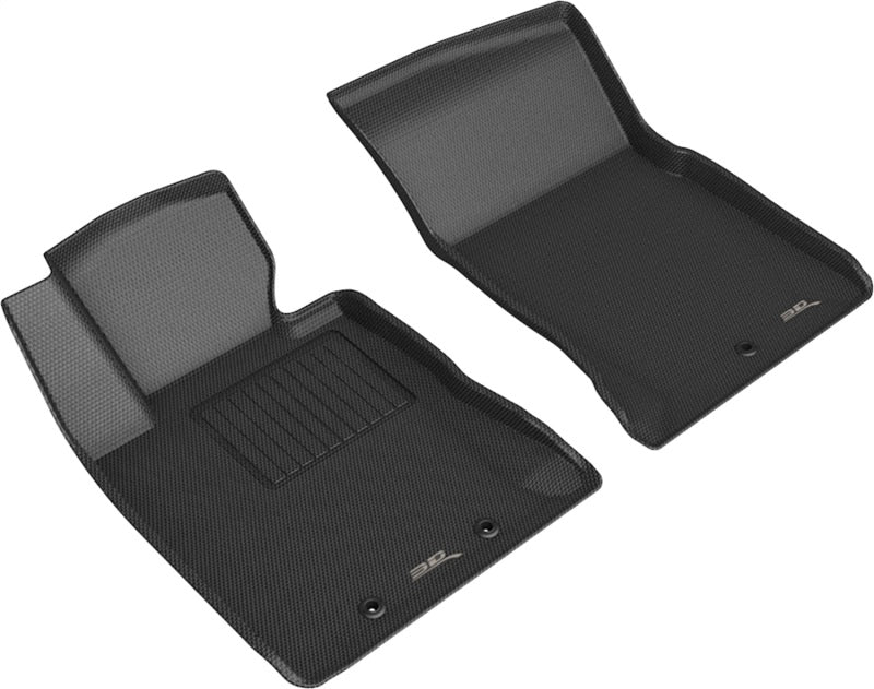 3D MAXpider Custom Fit Floor Mats for 2012-2016 Hyundai Genesis (Kagu 1st Row) - Premium Black All-Weather Car Mats | Perfect for Daily Commuting, Road Trips & Winter Protection