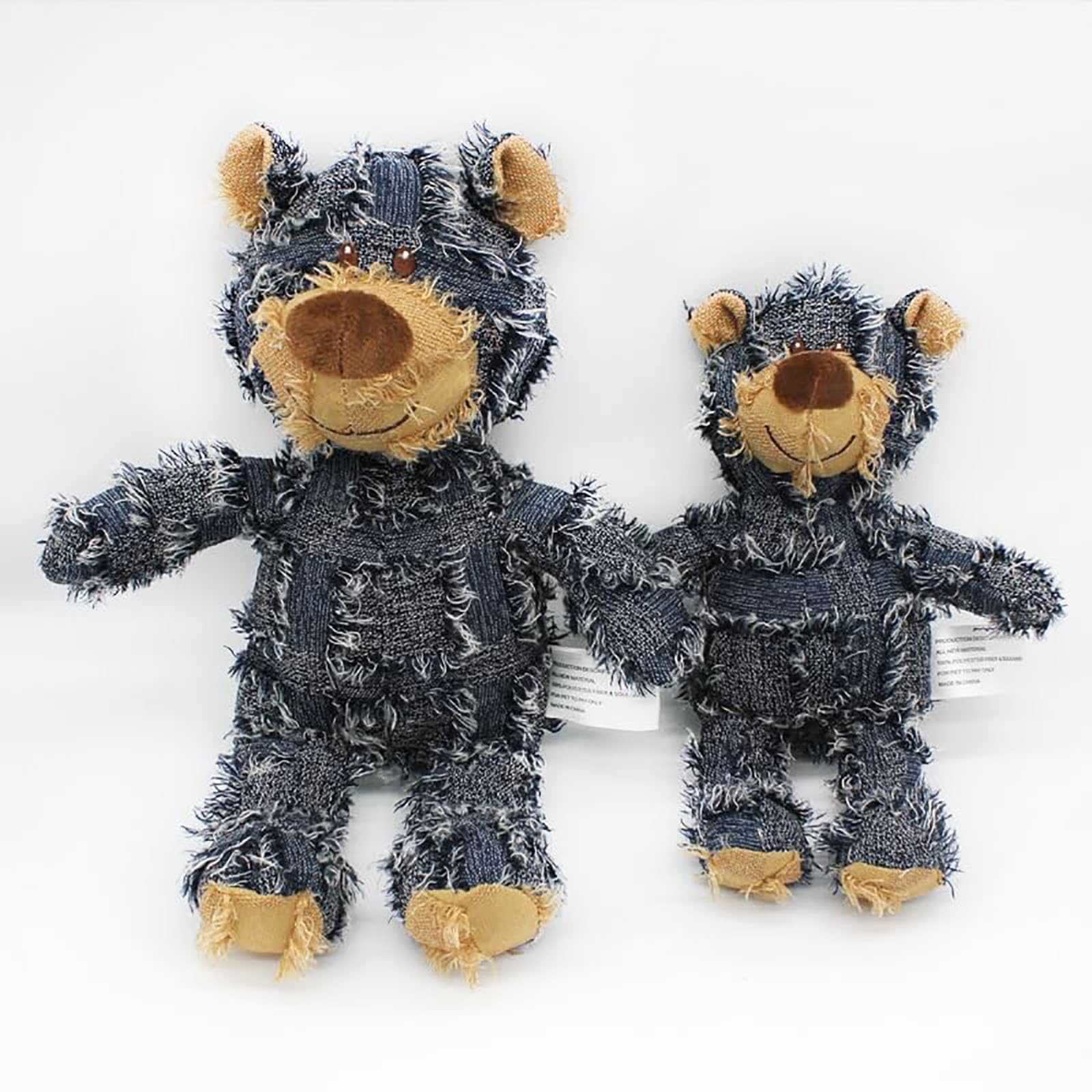 2024 Indestructible Heavy Duty Squeaky Dog Toy - Unbreakable Plush Bear Chew Toy for Aggressive Chewers, Durable Puppy Teething Toy for Large & Small Dogs - Perfect for Playtime, Training & Anxiety Relief (Navy Blue)