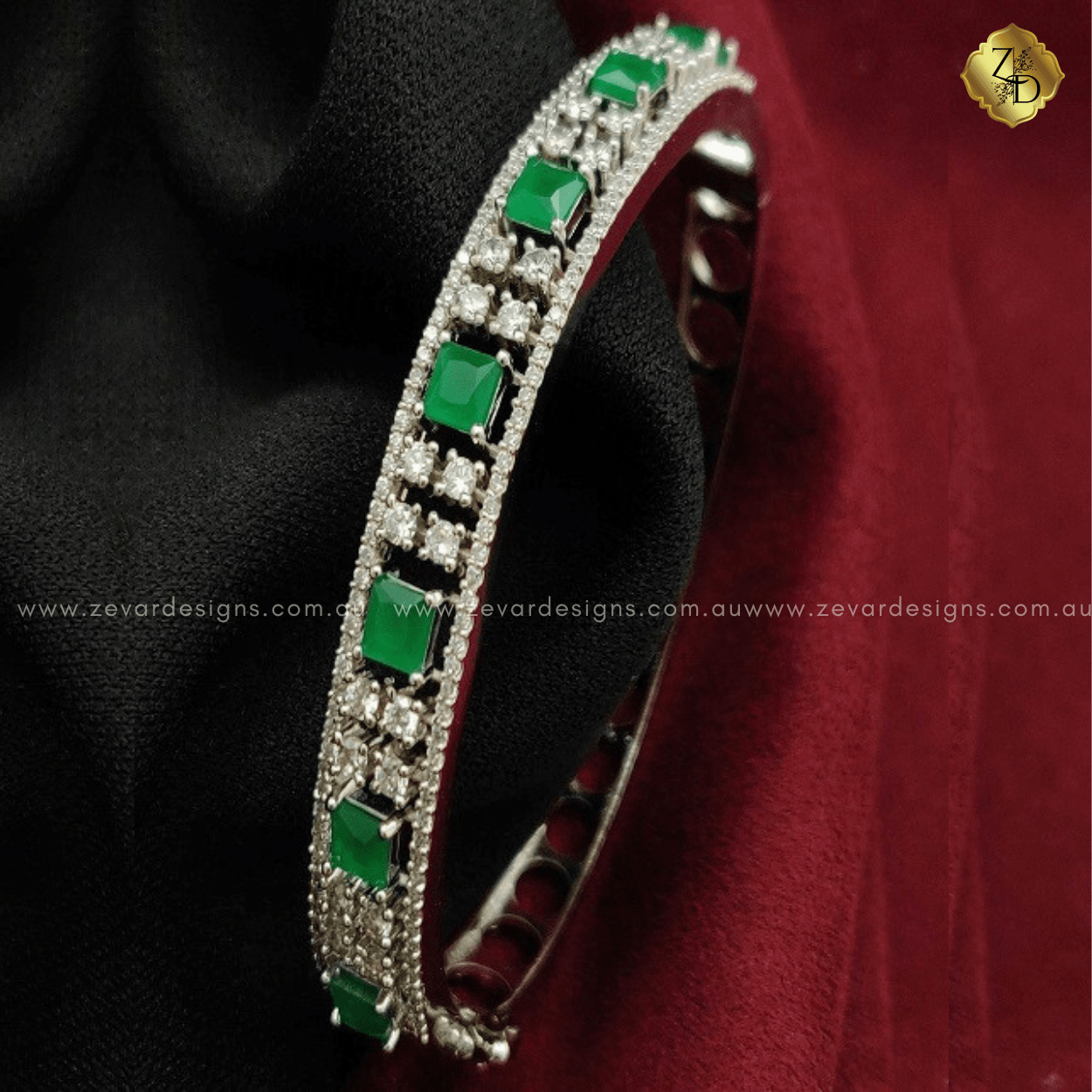 Emerald Green Adjustable Openable AD Bracelet - Stylish & Comfortable for Daily Wear, Work, and Special Occasions