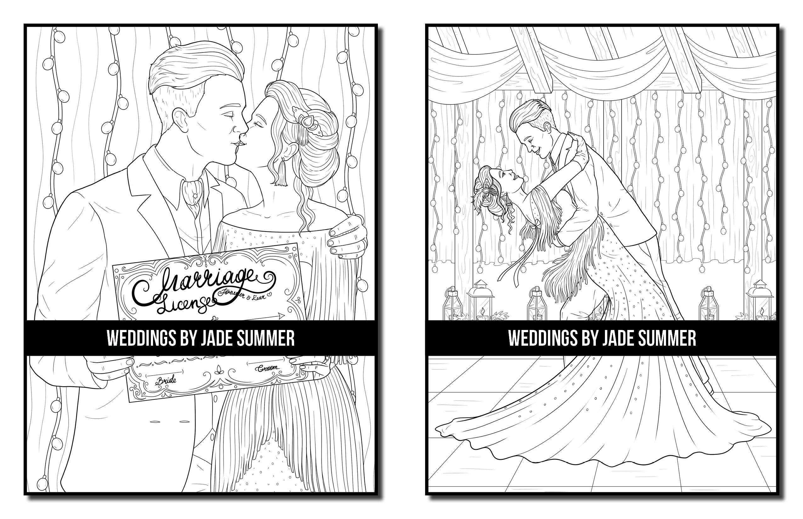 Wedding Coloring Book for Adults - Beautiful Brides, Grooms, Flowers & Romantic Scenes | Stress Relief & Wedding Gift Idea for Bridal Showers, Bachelorette Parties