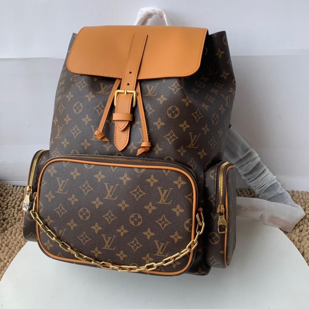 Authentic Louis Vuitton Trio Monogram Canvas Backpack - Stylish Luxury Travel & Everyday Use for Men & Women