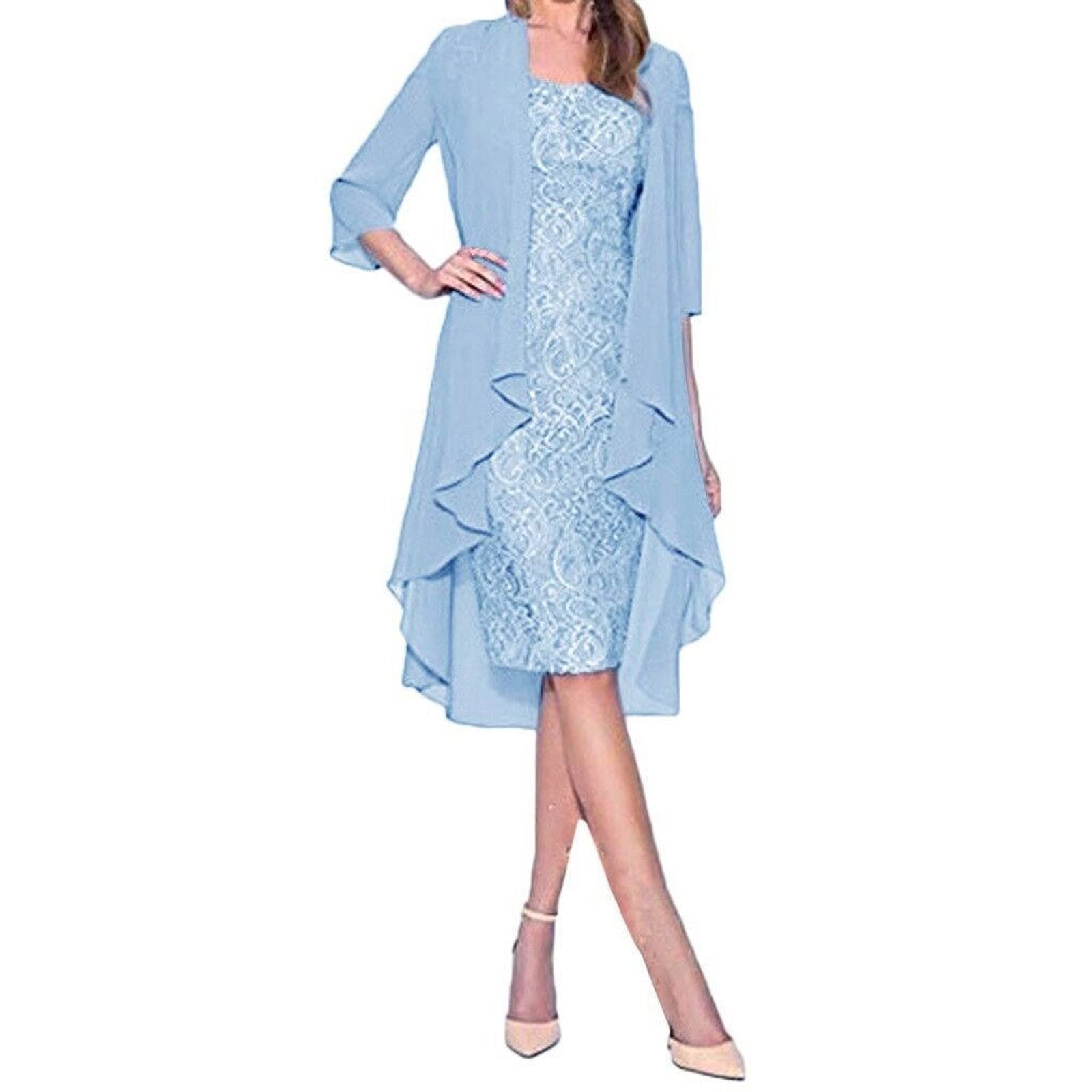Elegant Two-Piece Wedding Dress for Women - Solid Color Lace Mother of The Bride Gown | Perfect for Weddings, Formal Events & Special Occasions