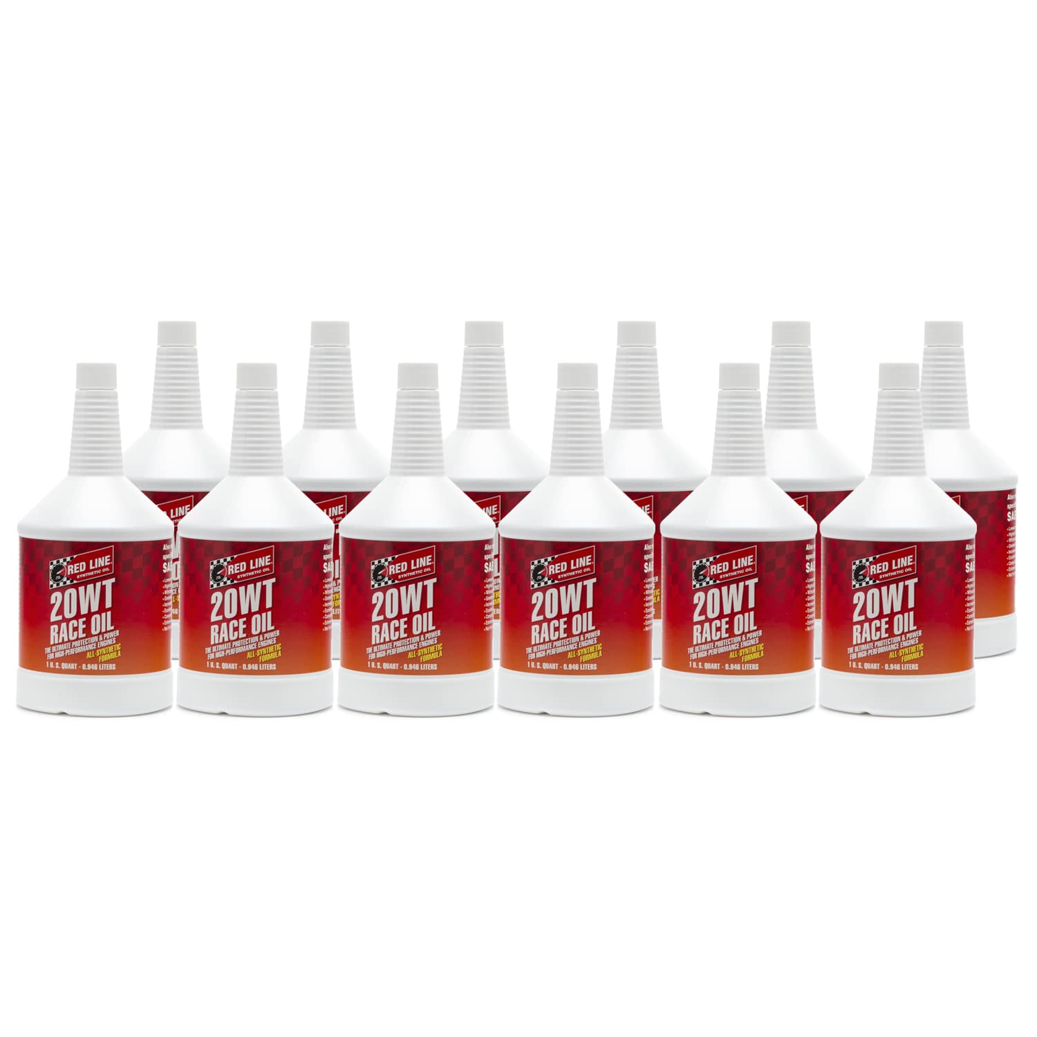 Red Line 10204 20 WT SAE 5W-20 High Performance Racing Motor Oil - 1 Quart Bottle (Pack of 12) for Cars, Trucks & Motorcycles - Ideal for Track Racing, High-Temp Engines & Performance Vehicles