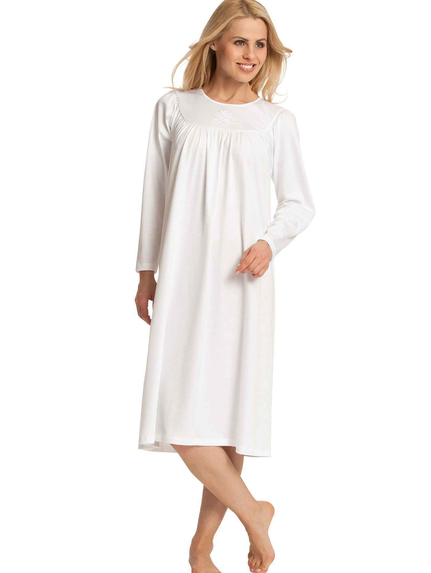 Women's 33300 Soft Cotton Long Sleeve Nightgown - Comfortable Sleepwear for Relaxing at Home & Cozy Lounging