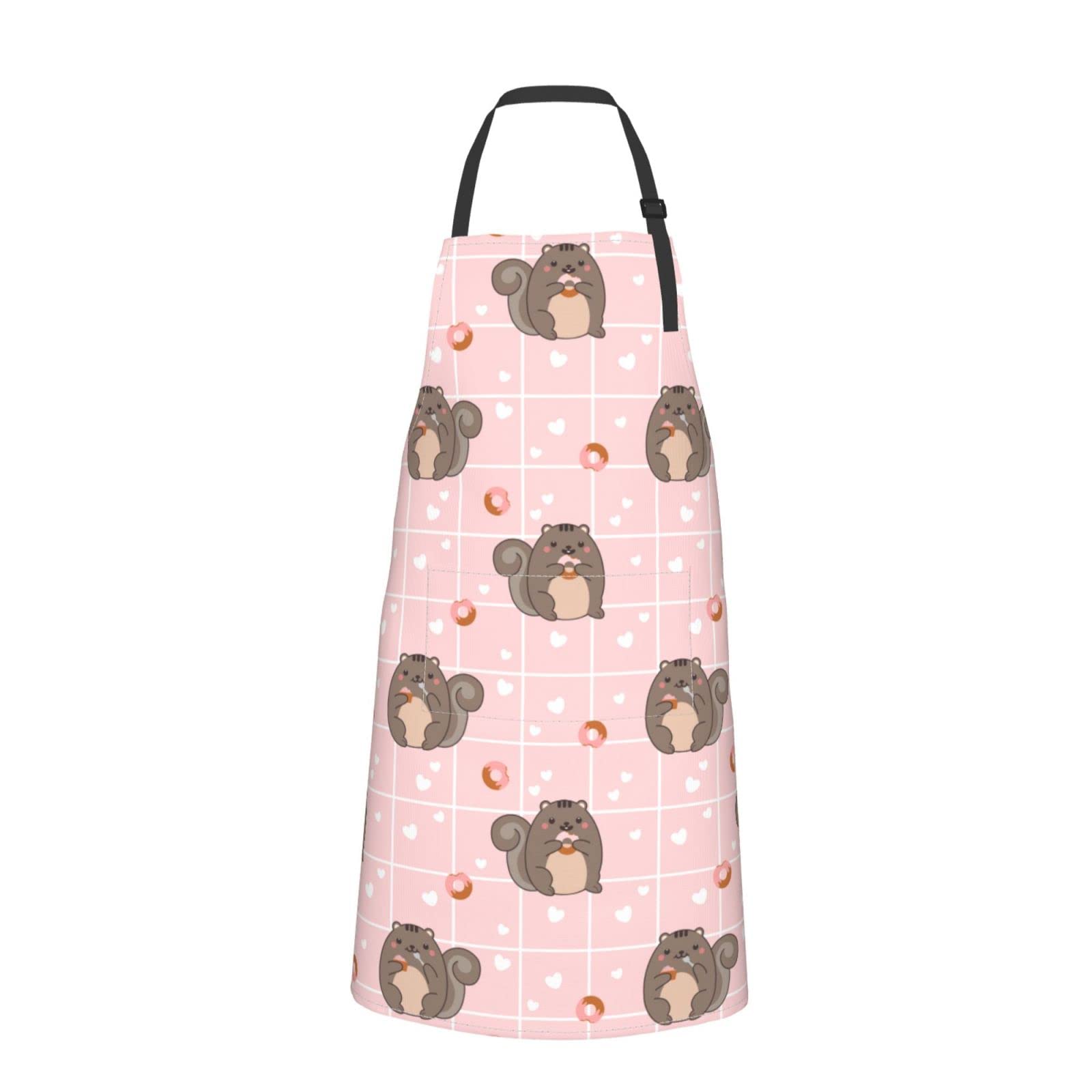 Chuby Squirrel Apron - Adjustable Waterproof Kitchen Apron with Pockets for Cooking & Gardening