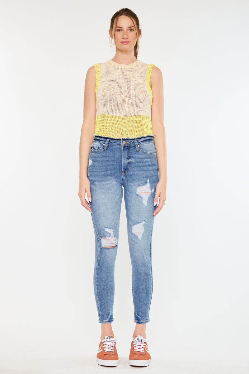 Chanel High Rise Ankle Skinny Jeans for Women - Stretch Denim Pants Slim Fit Comfortable Everyday Wear | Perfect for Office, Dating & Casual Outings