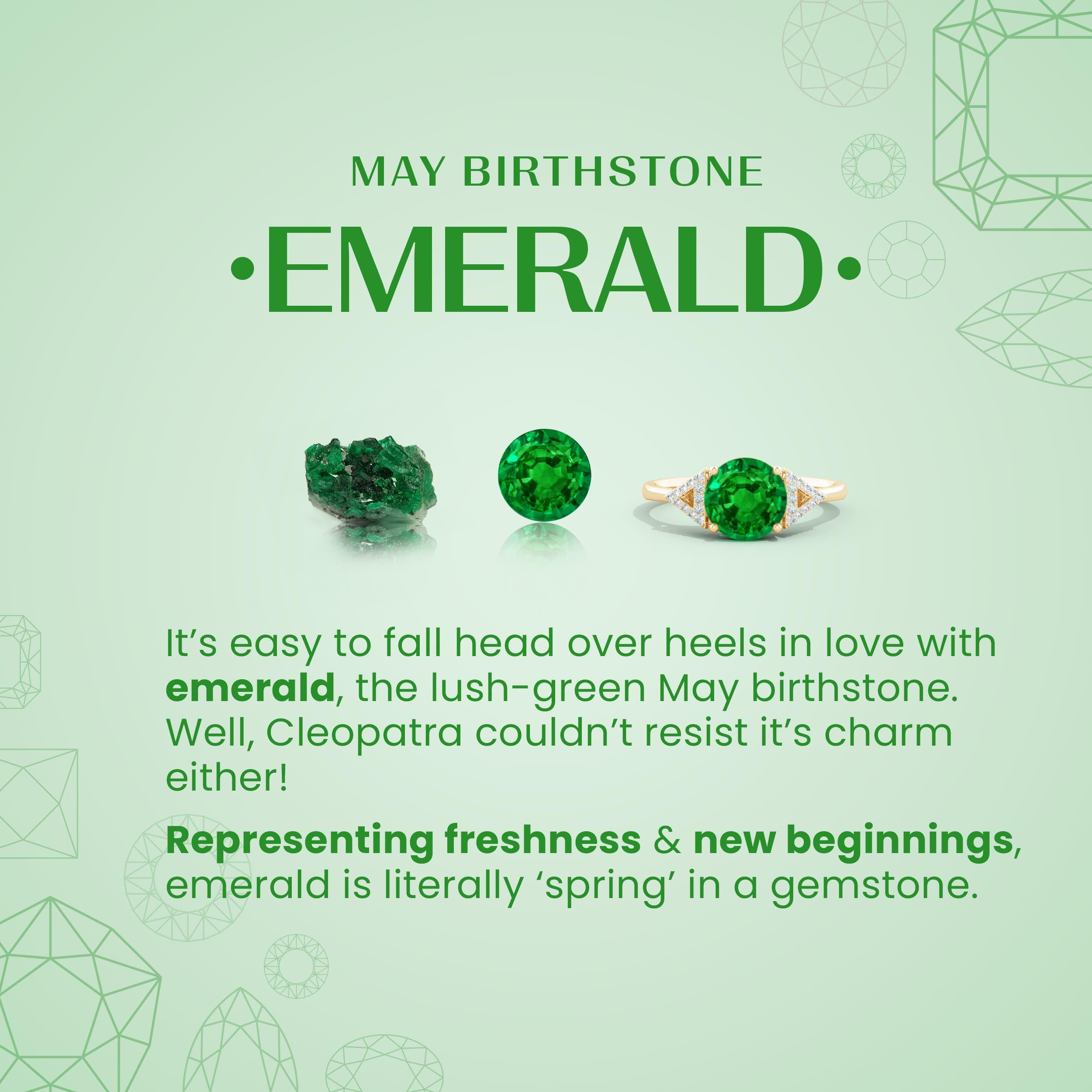 Angara Natural Classic Round Emerald Solitaire Pendant in Sterling Silver/14K Solid Gold/Platinum | May Birthstone Jewelry for Women, Birthday Gift, Engagement Ring, Anniversary Present, Wedding Jewelry | Perfect for Everyday Wear, Special Occasions & Gift Giving