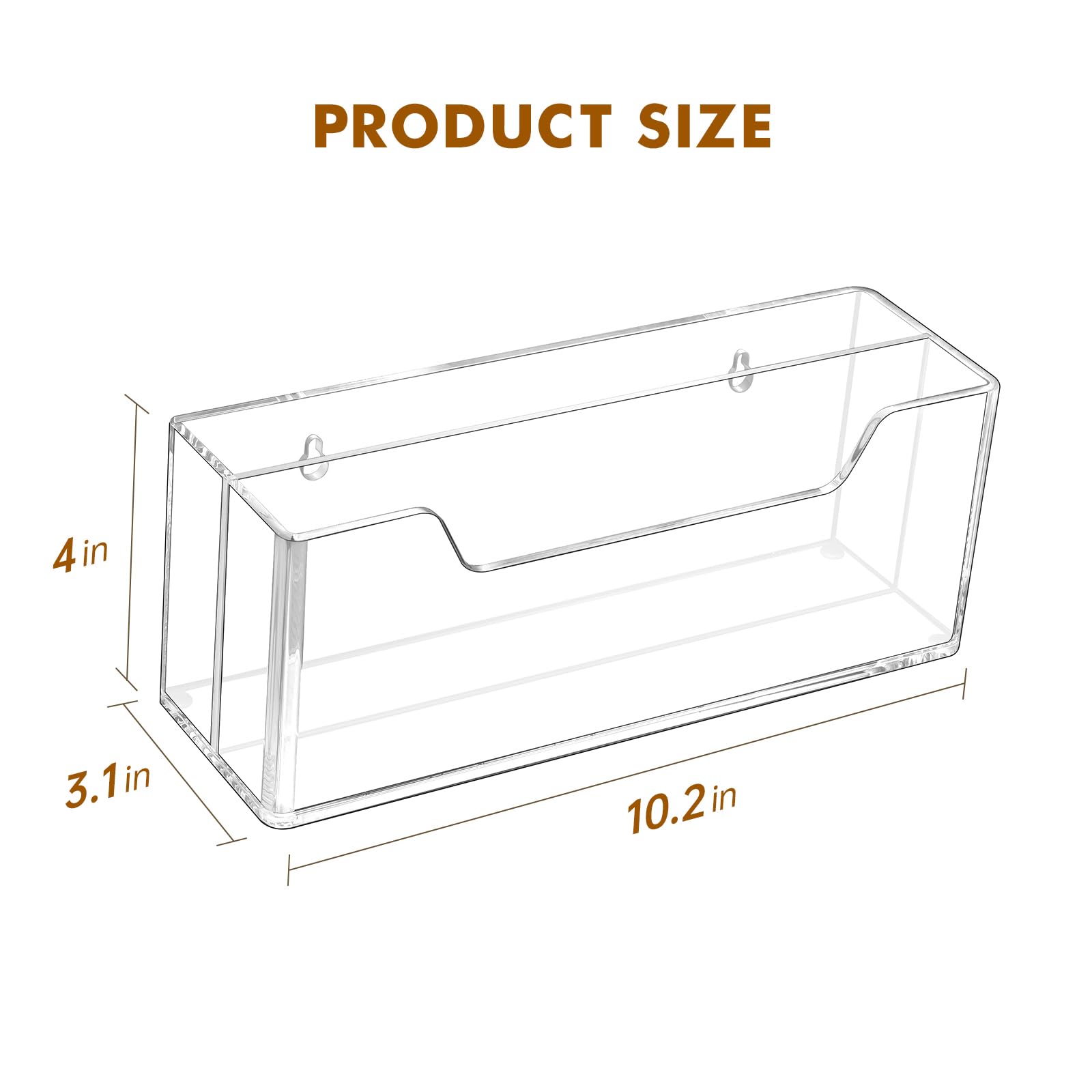 BEYGORM Wall Mounted Mail Organizer - 2 Slot Hanging Letter Holder for #10 Envelopes, Clear Acrylic Desk Mail Sorter for Home Office | Perfect for Bills, Letters & Important Documents Organization