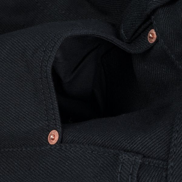 Iron Heart IH 555S SB Non-Fade 21oz Selvedge Denim Super Slim Super Black Jeans - Premium Raw Denim for Motorcycle Riding & Urban Fashion
