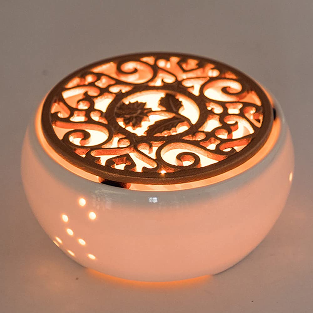 Ceramic Candle Warmer Base - Portable Tea Pot Warmer & Insulation Stand - Tea Accessories for Home, Office, and Outdoor Use - Perfect for Tea Lovers and Cozy Decor