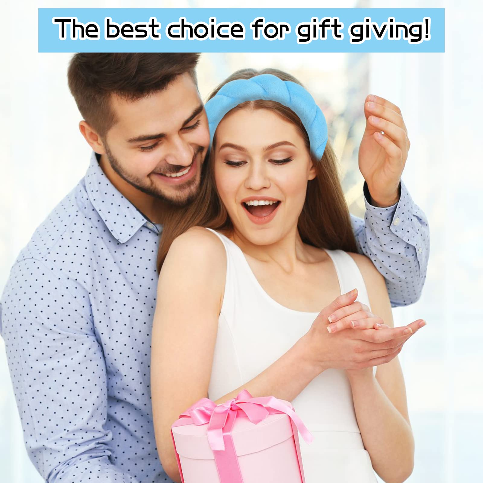 Pipihome Soft Puffy Cloud Spa Headband for Women - Gentle Face Washing & Skincare Hair Band - Perfect for Makeup, Facial Routine & Relaxation at Home - Ideal Gift for Her