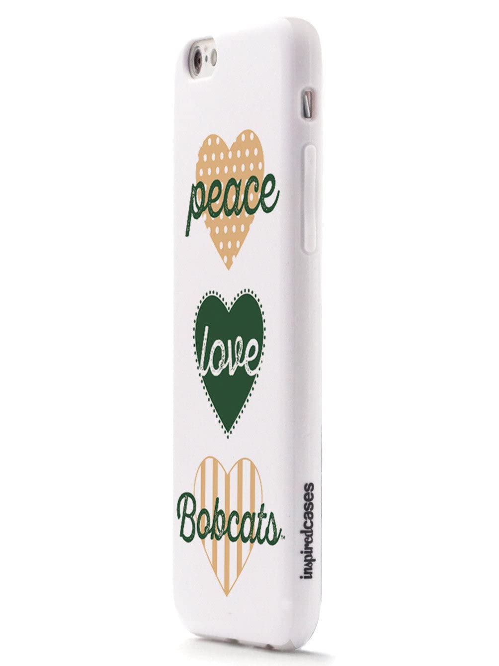 3D Textured iPhone 15 Pro Max Case with Rubber Bumper - Protective Phone Cover for Apple iPhone 15 Pro Max - Ohio University Bobcats Themed Design (Peace & Love) - Perfect for Students, Alumni & Fans - Durable Protection for Everyday Use