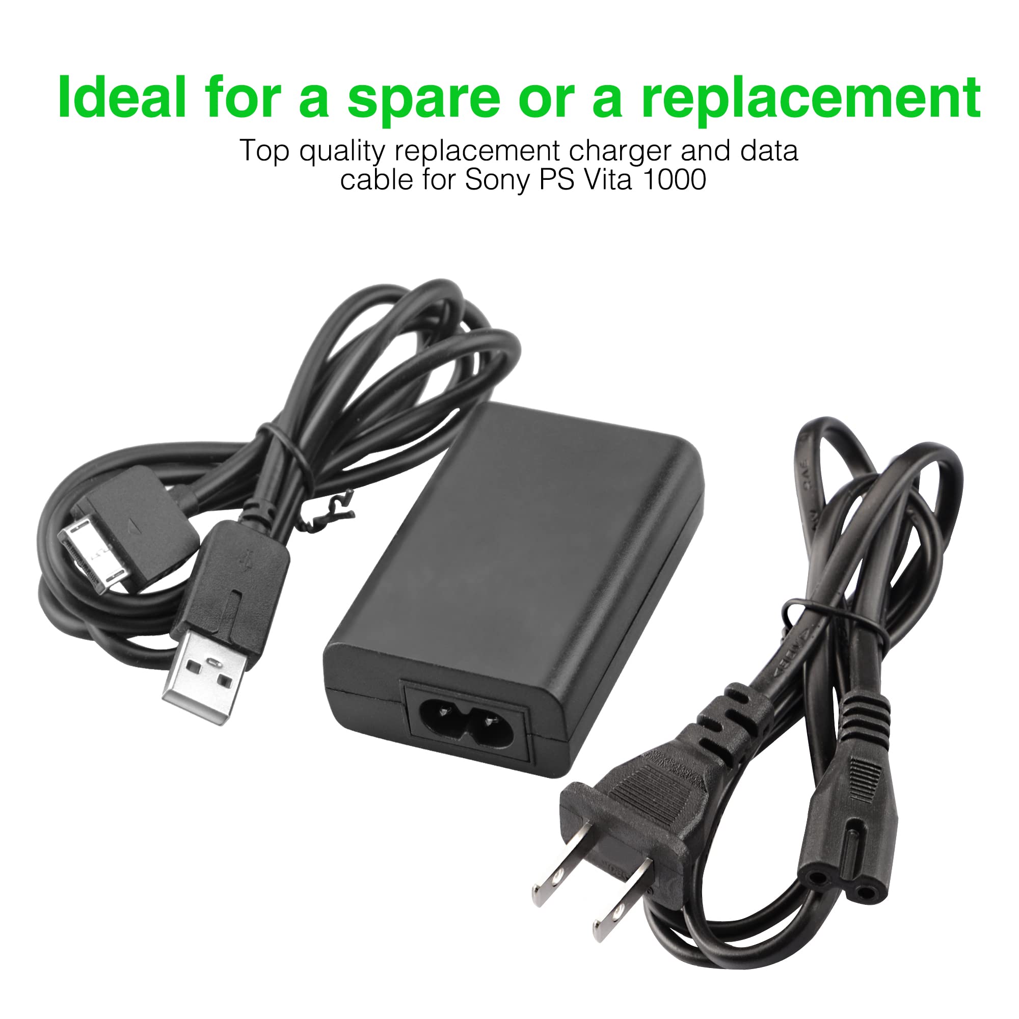 PS Vita 1000 Charger Bundle - 1 Pack Fast Charger & 4 Pack HD Screen Protectors for Sony PlayStation Vita 1000 - Perfect for Gaming On-The-Go & Travel Protection