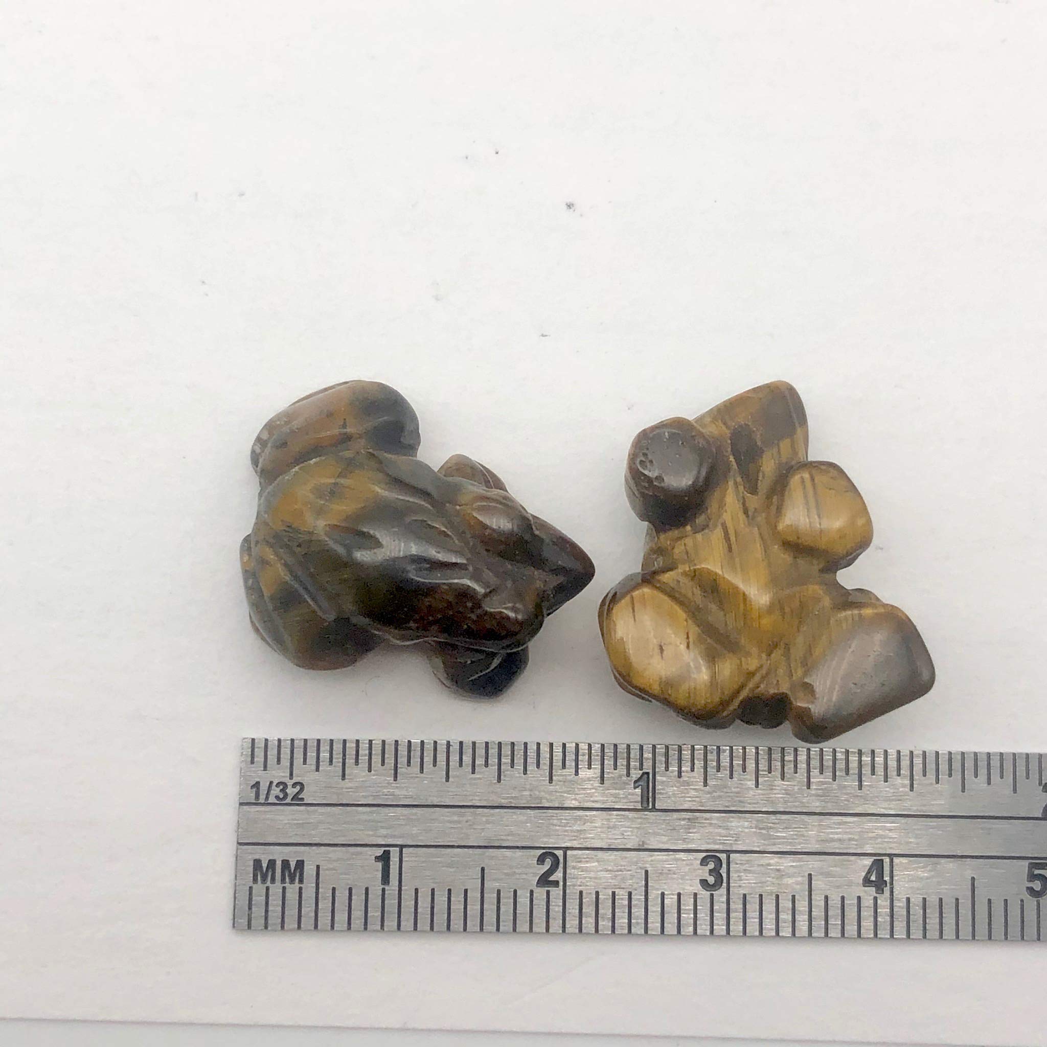 Hand Carved Tigereye Frog Beads for Jewelry Making - Prosperity 2 | Natural Stone Beads for DIY Bracelets, Necklaces & Spiritual Crafts