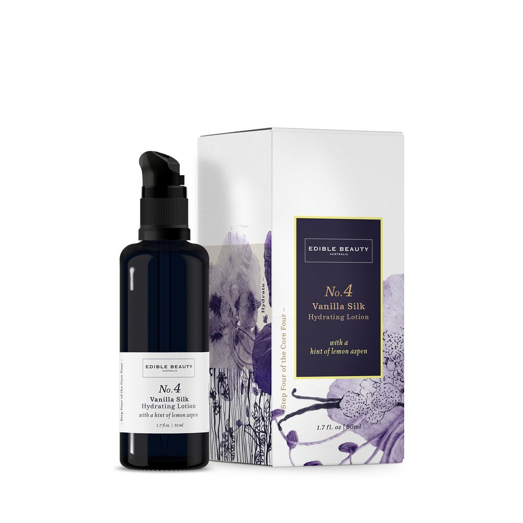 Edible Beauty Australia No.4 Vanilla Silk Hydrating Lotion - Moisturizing Face Cream for Dry Skin, Vegan & Cruelty-Free - Perfect for Daily Skincare Routine & Nighttime Hydration