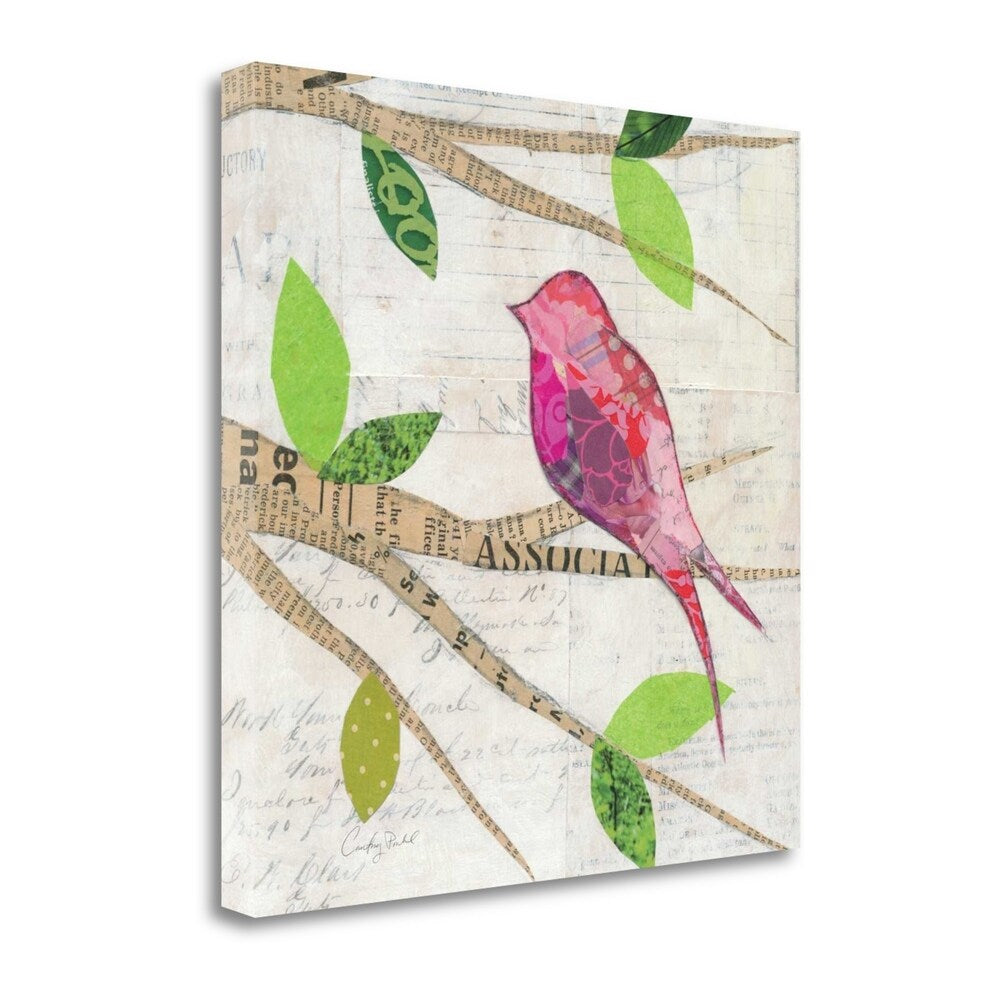 Birds In Spring IV Square Art Print by Courtney Prahl - Giclee on Gallery Wrap Canvas - Modern Wall Decor for Living Room, Bedroom & Office