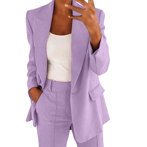 R-135 Purple Plus Size Pant Suits for Women