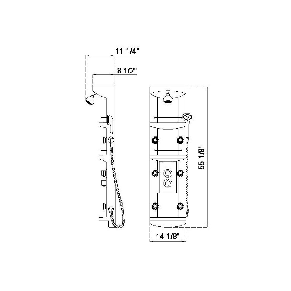 DreamLine SHCM-1007 Hydrotherapy Shower Panel System with 6 Massage Jets - Luxury Spa Experience for Bathroom & Shower Column Installation - Perfect for Home Relaxation and Stress Relief