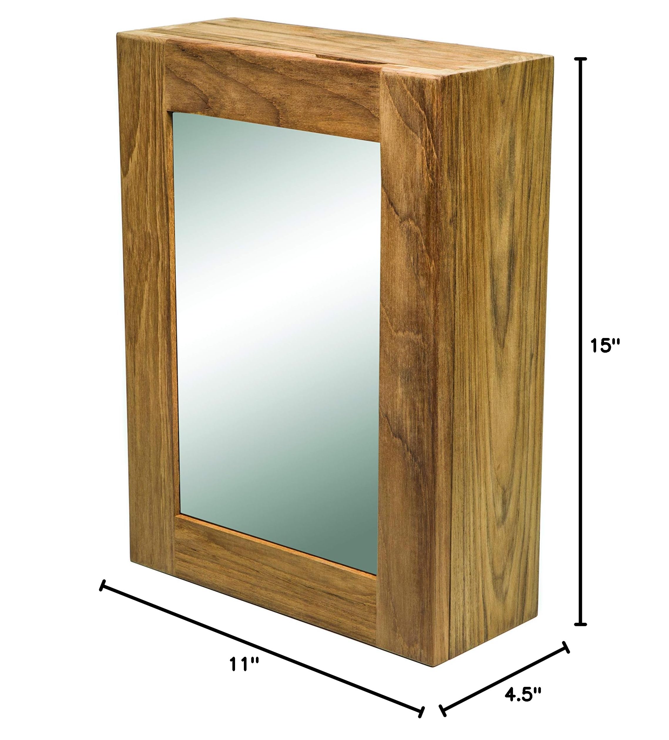 Whitecap 62354 Teak Wood Medicine Cabinet with Mirror - Perfect for Bathroom, Bedroom, and Vanity Storage Organization