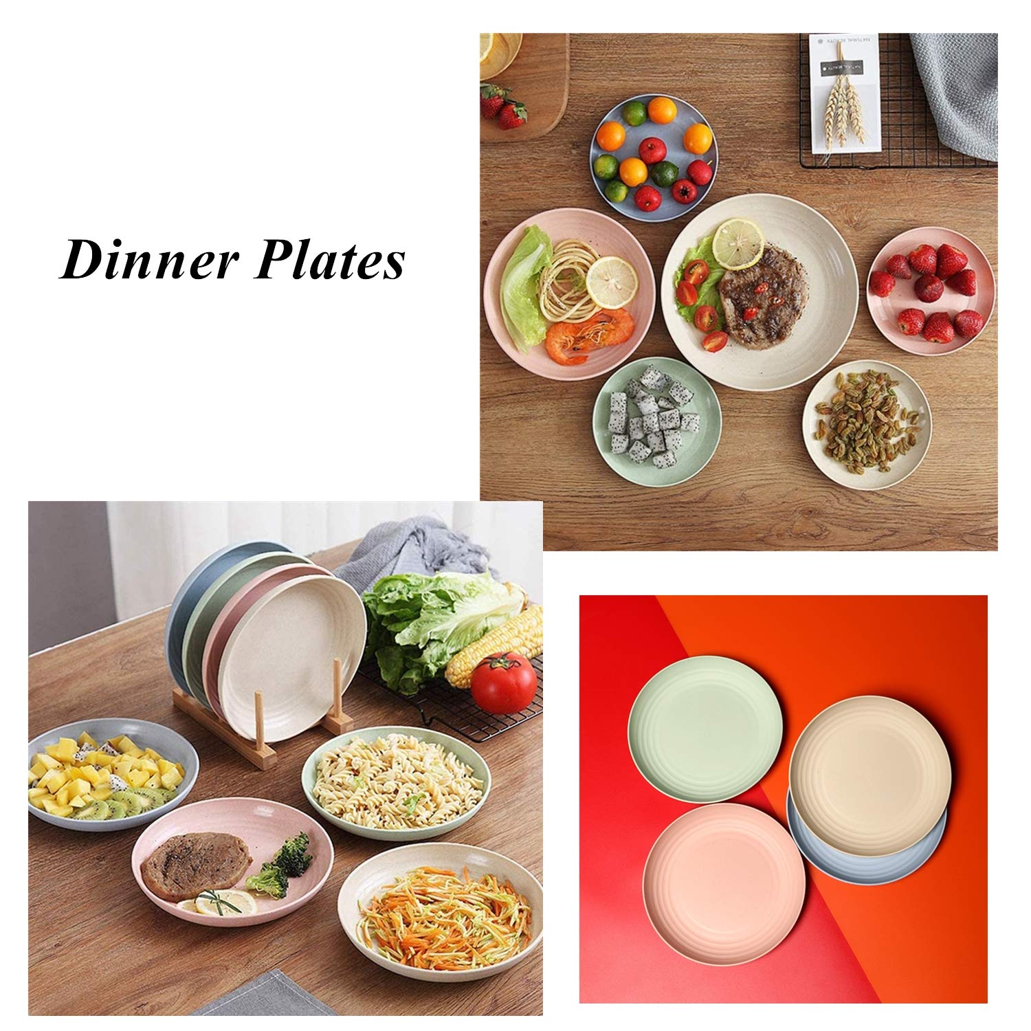 Eco-Friendly Wheat Straw Plates Set - 8