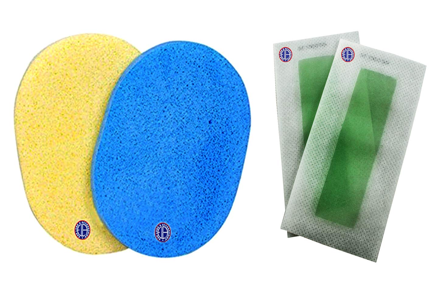 2pcs Ear Lobe & Face Sponge + 2strips Aloe Vera Face Wax (4pcs Total) - Perfect for Facial Hair Removal & Skin Care at Home