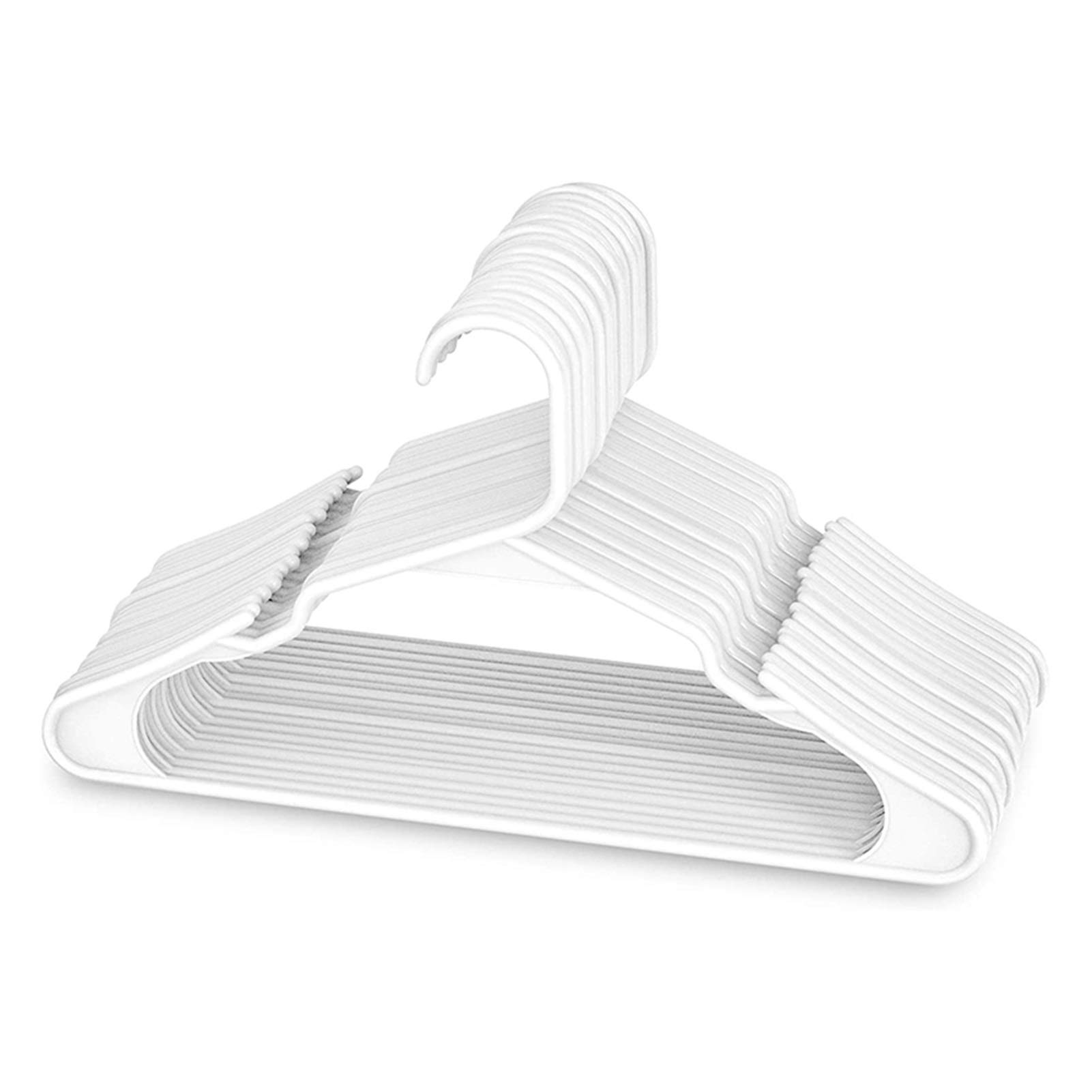 LAIQIAN White Plastic Wall Hangers - 20 Pack Heavy Duty Clothes Hangers for Closet Organization, Space Saving Storage - Perfect for Home, Dorm, Laundry Room & Retail Display (Color: White)