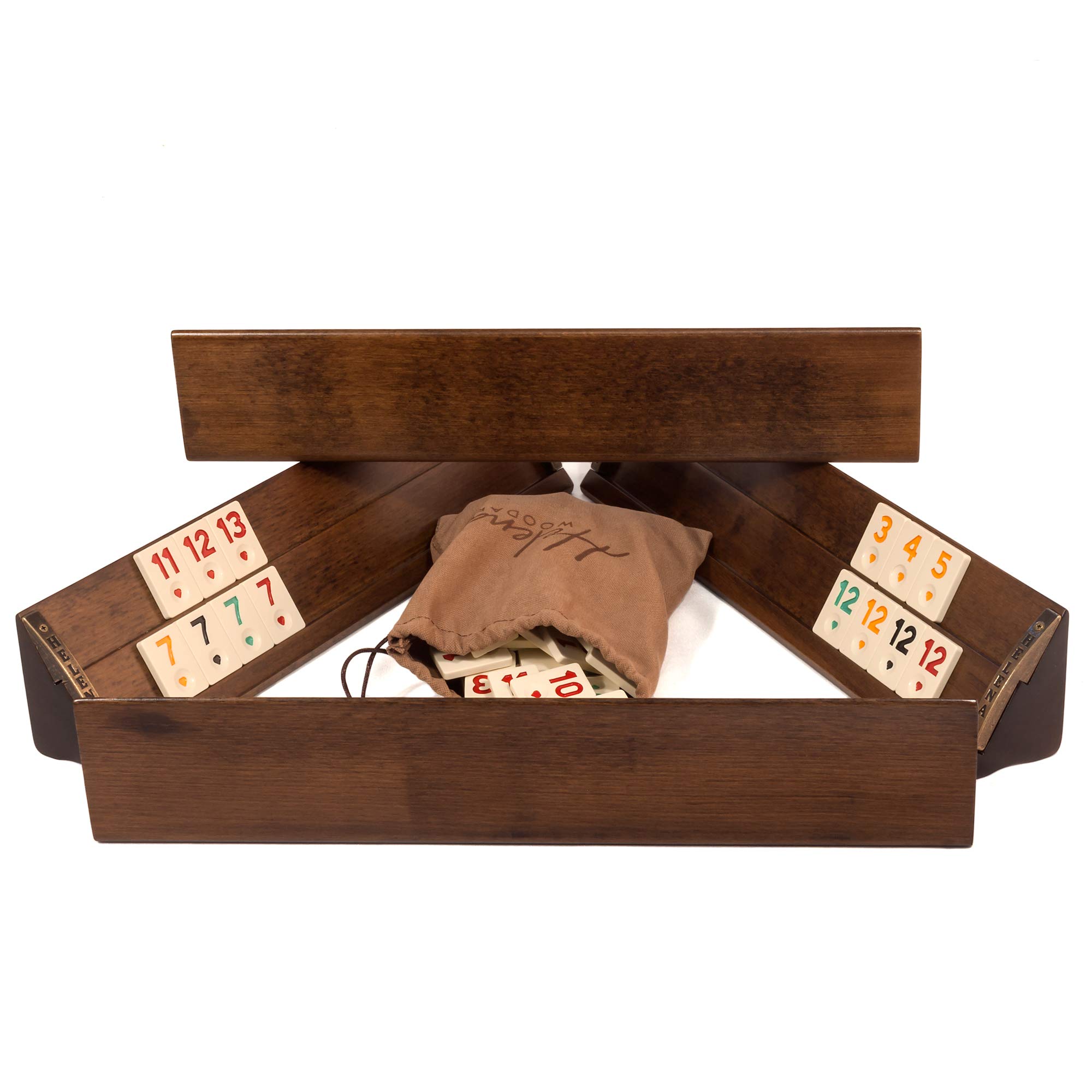 Premium Wooden Rummy Game Set - Handcrafted Turkish Okey Board Game with 106 Tiles | Perfect for Family Game Nights, Parties, and Casino-Themed Events